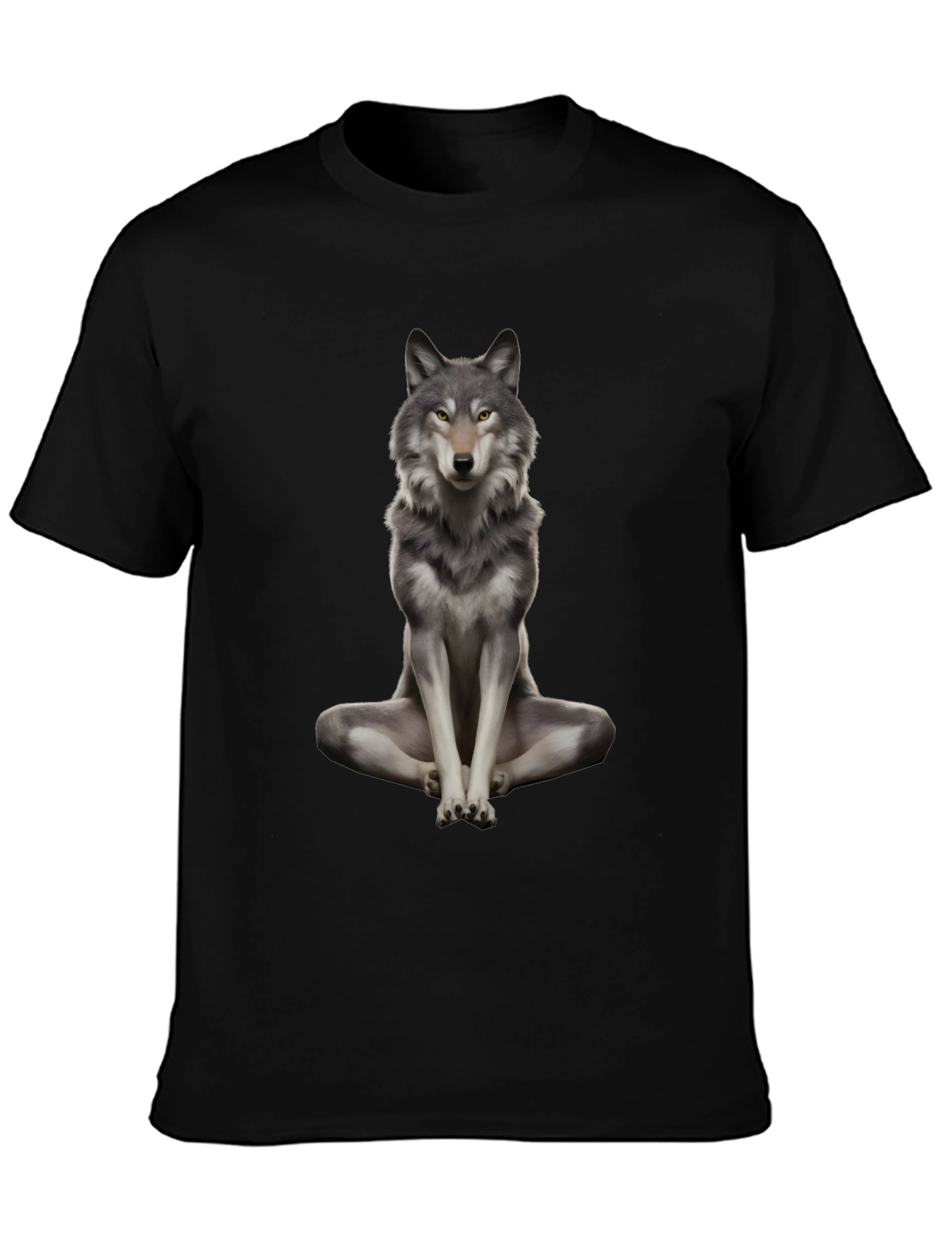 Wolf Meditation Black T-Shirt
