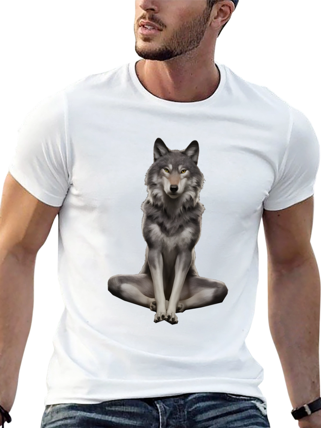 Wolf Meditation Black T-Shirt