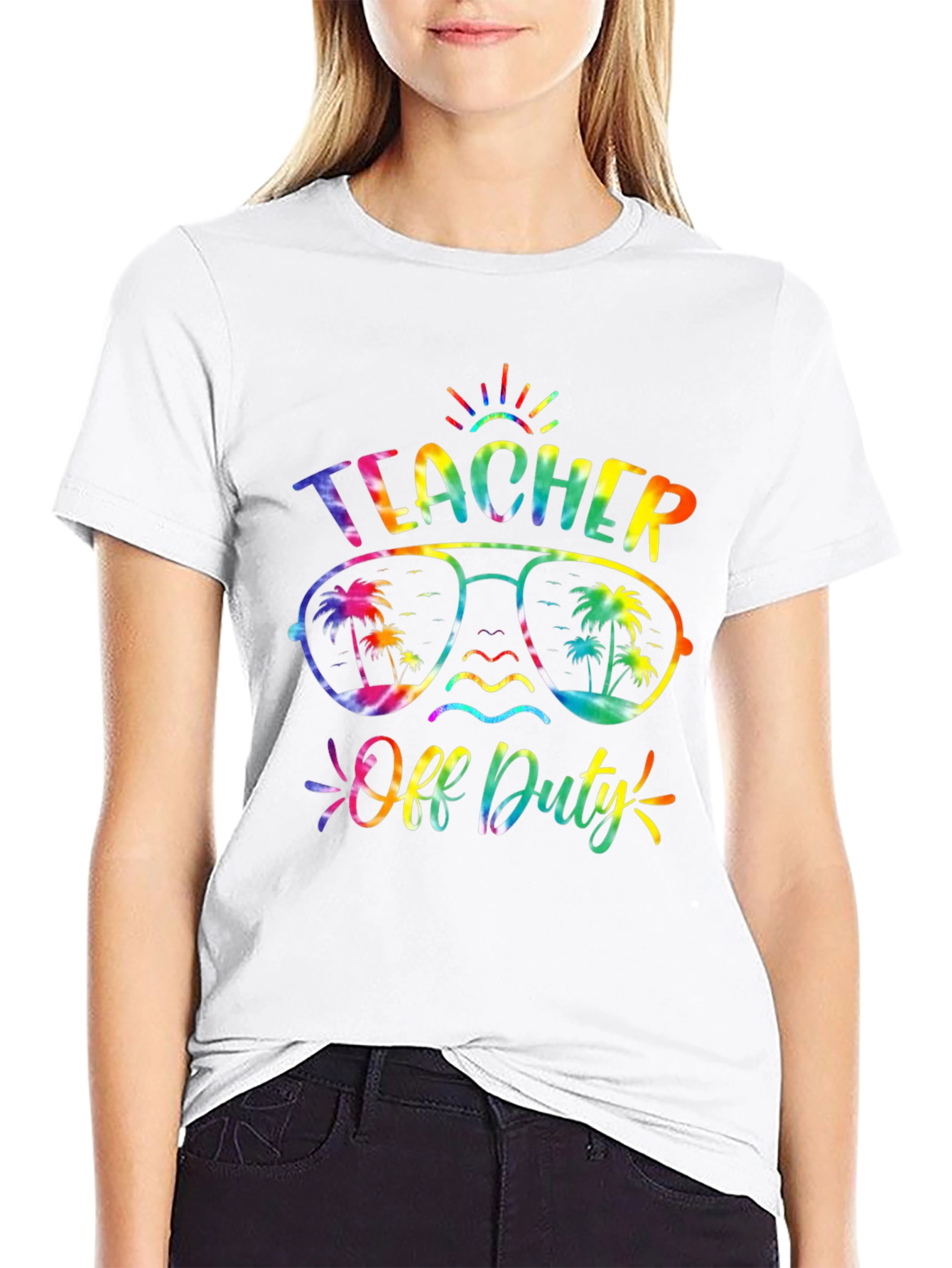 Teacher Off Duty Tie Dye Graphic Tee