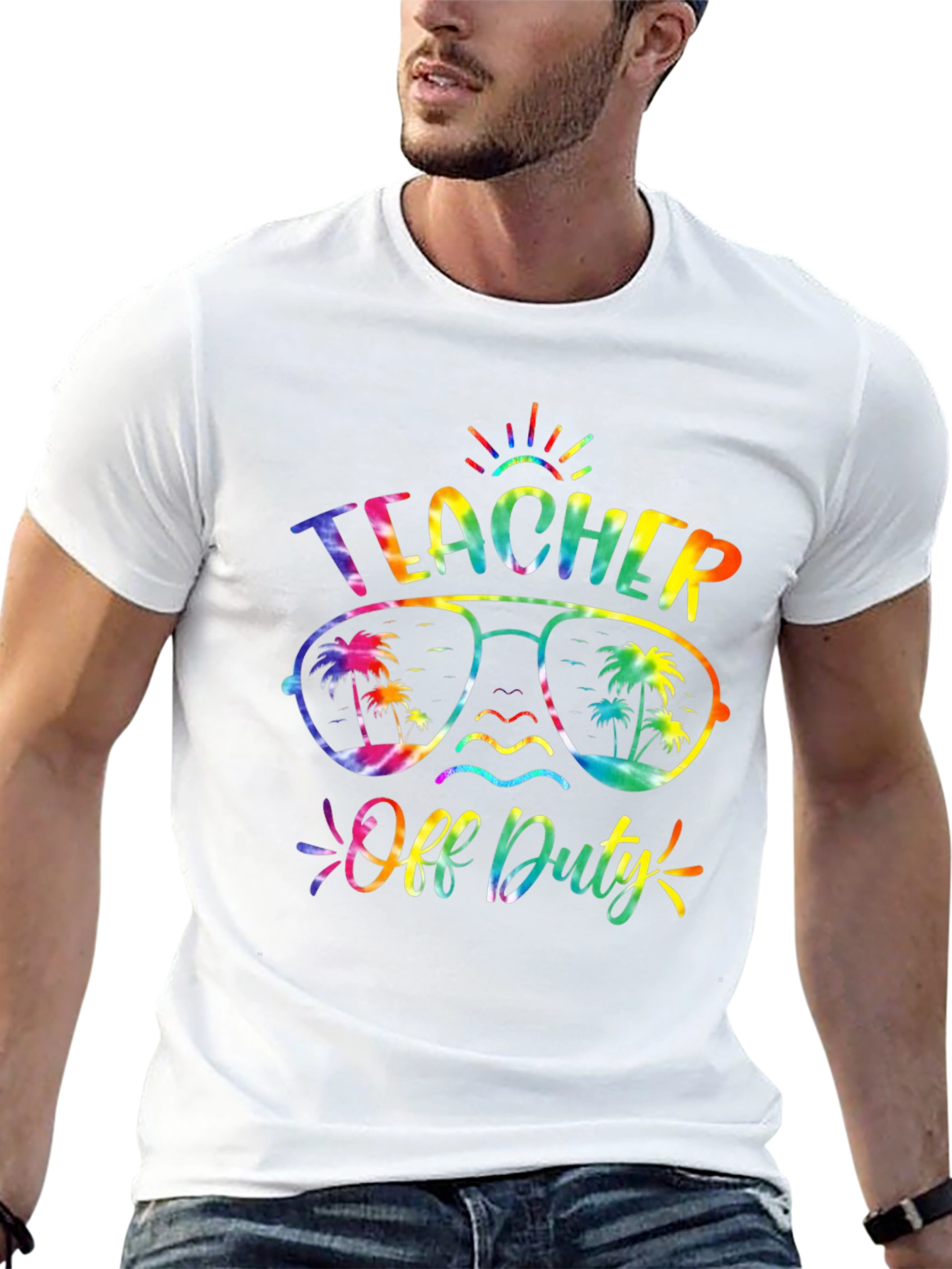 Teacher Off Duty Tie Dye Graphic Tee
