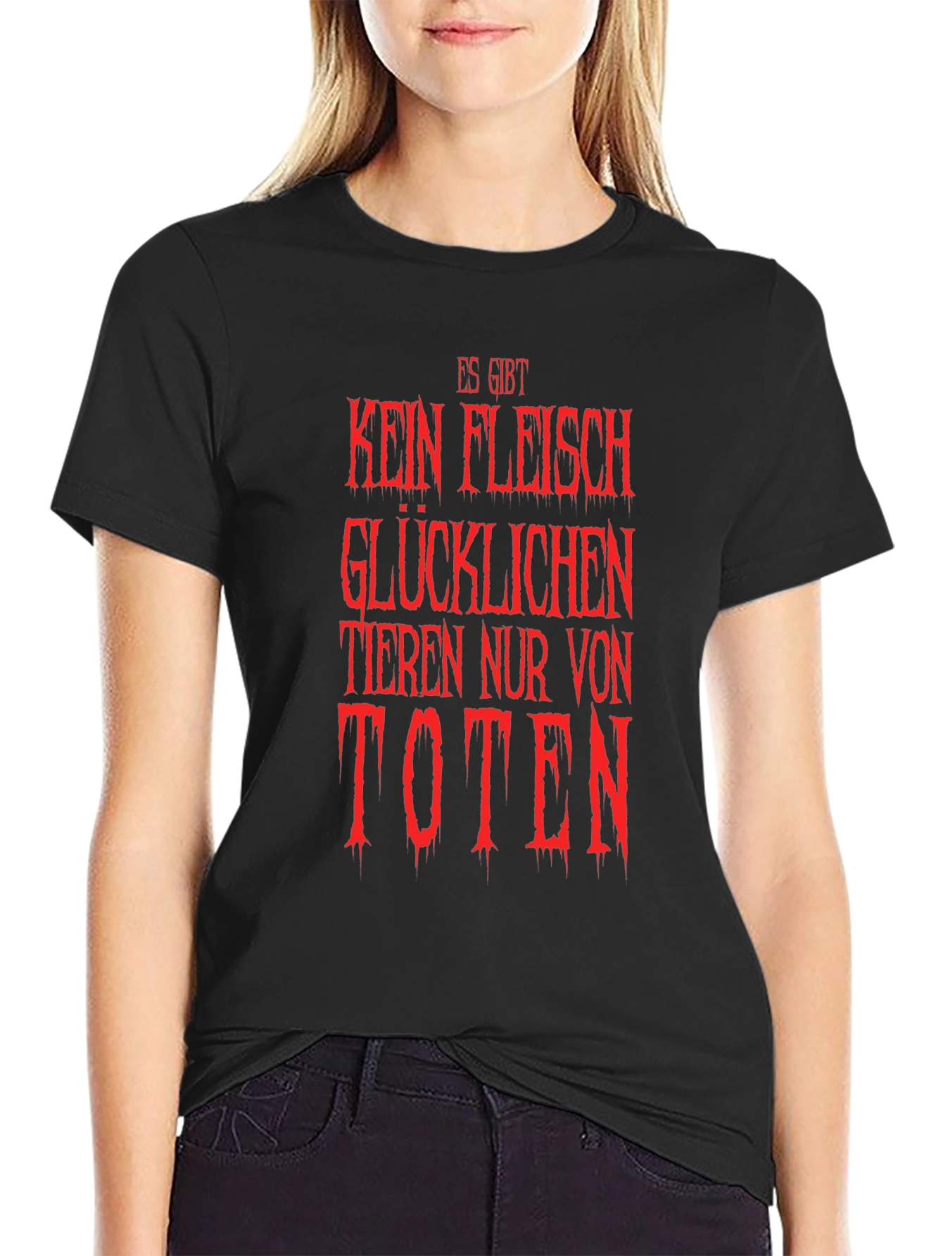 Vegan Slogan T-Shirt - Es Gibt Kein Fleisch
