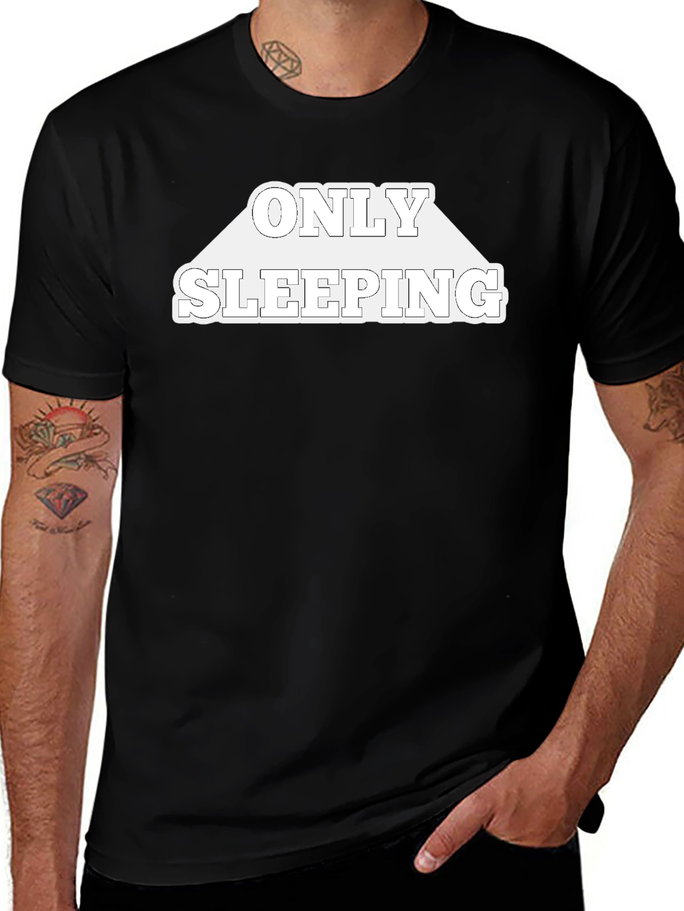 Only Sleeping Black Graphic Tee