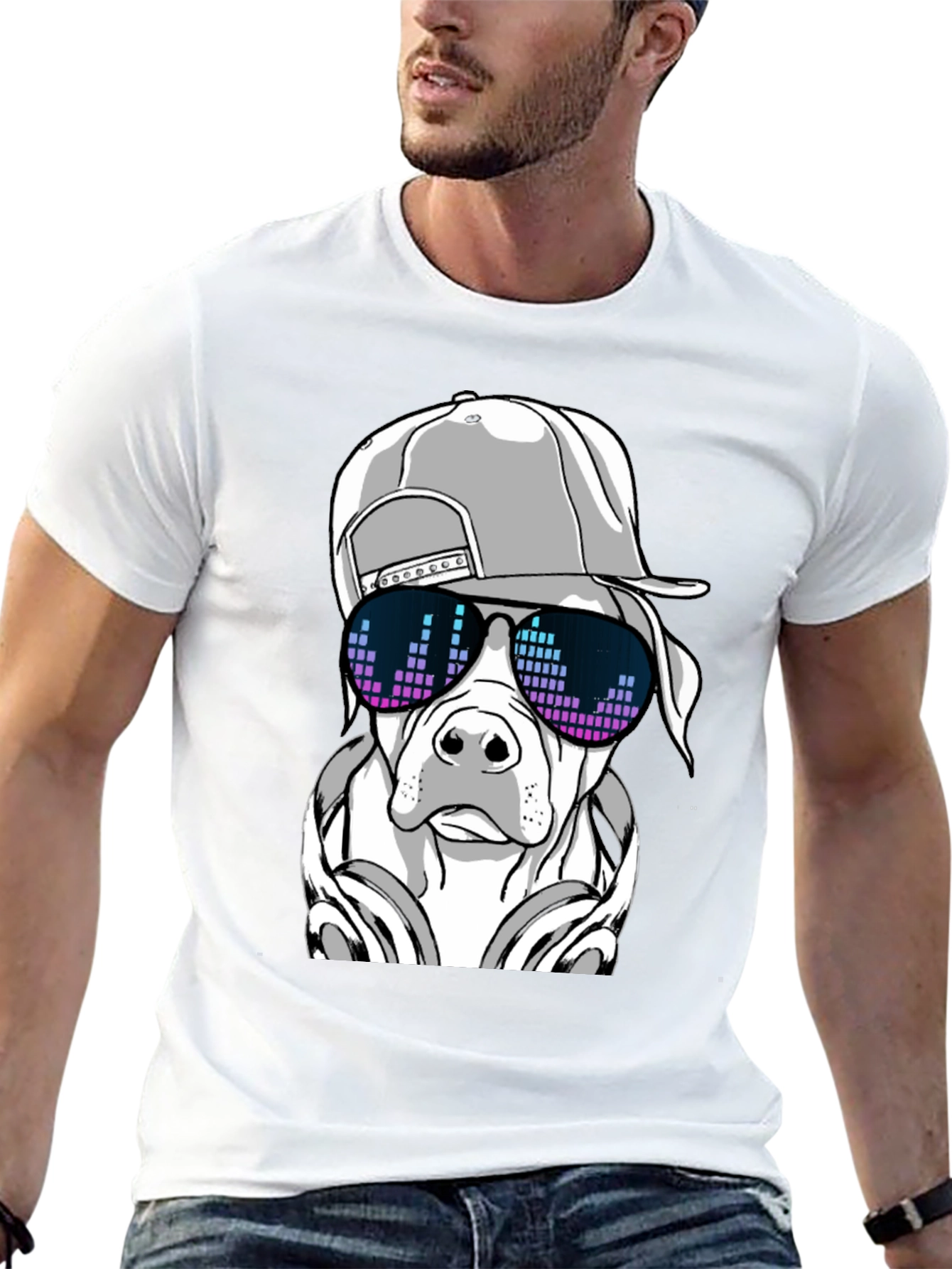 Cool Dog Graphic Tee - Black T-Shirt