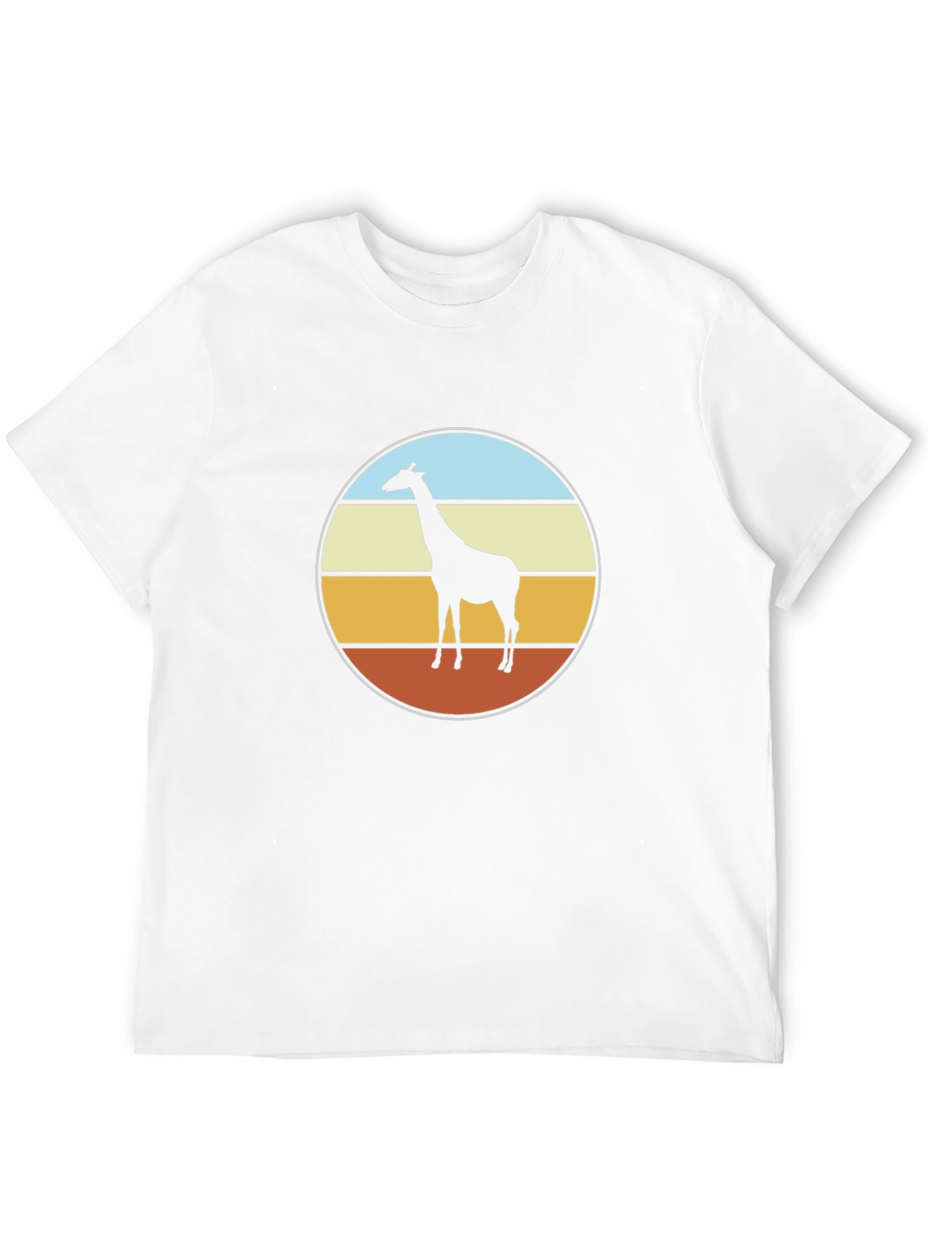 Retro Giraffe Sunset T-Shirt - Black
