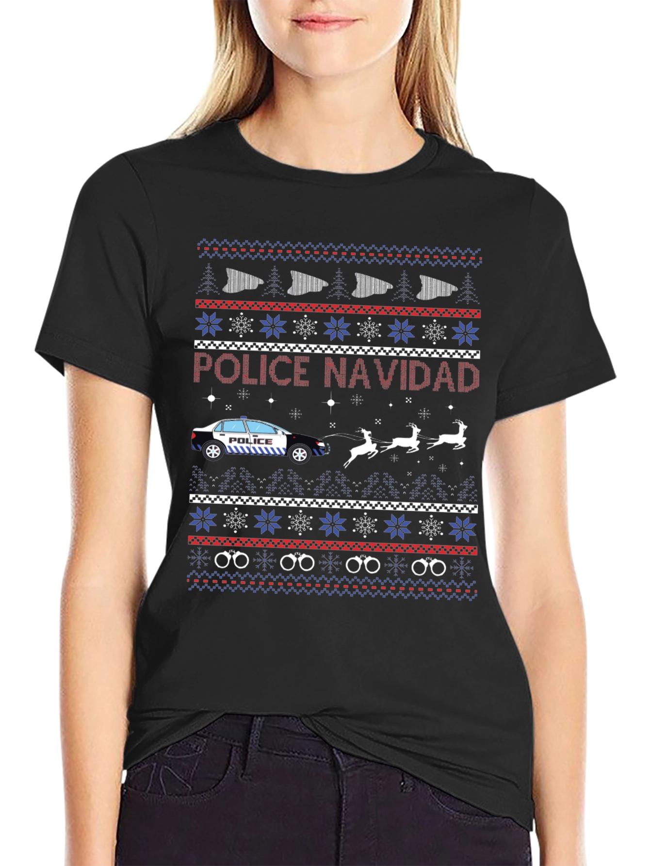 Police Navidad Christmas Sweater T-Shirt