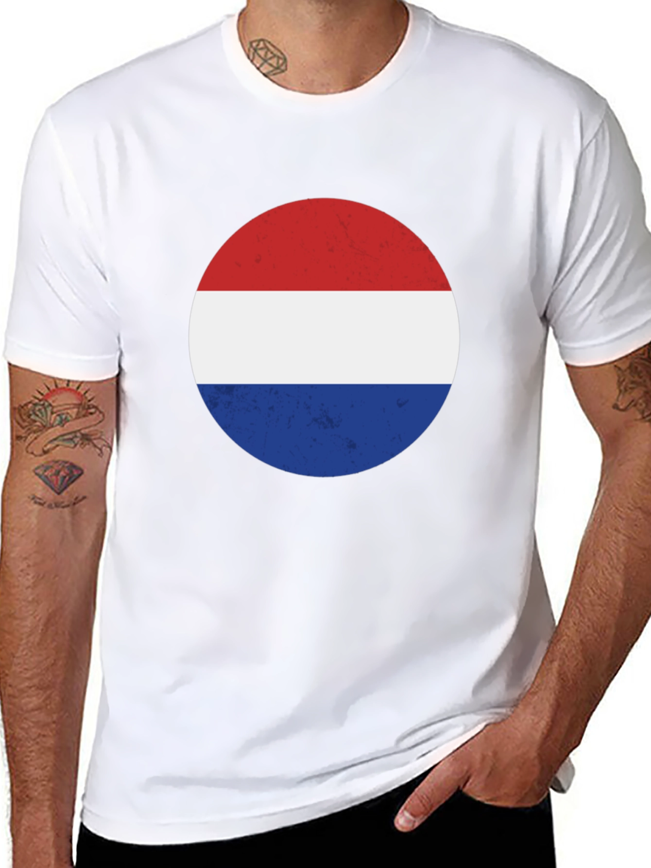 Retro Dutch Flag Graphic Tee - Black