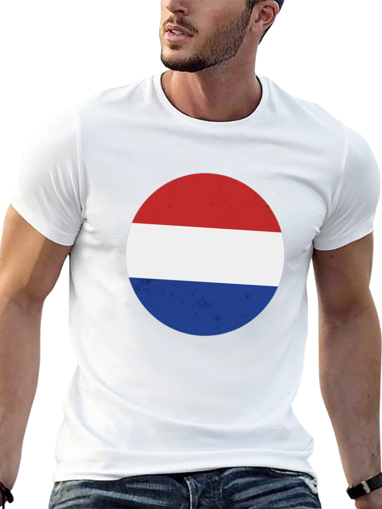 Retro Dutch Flag Graphic Tee - Black