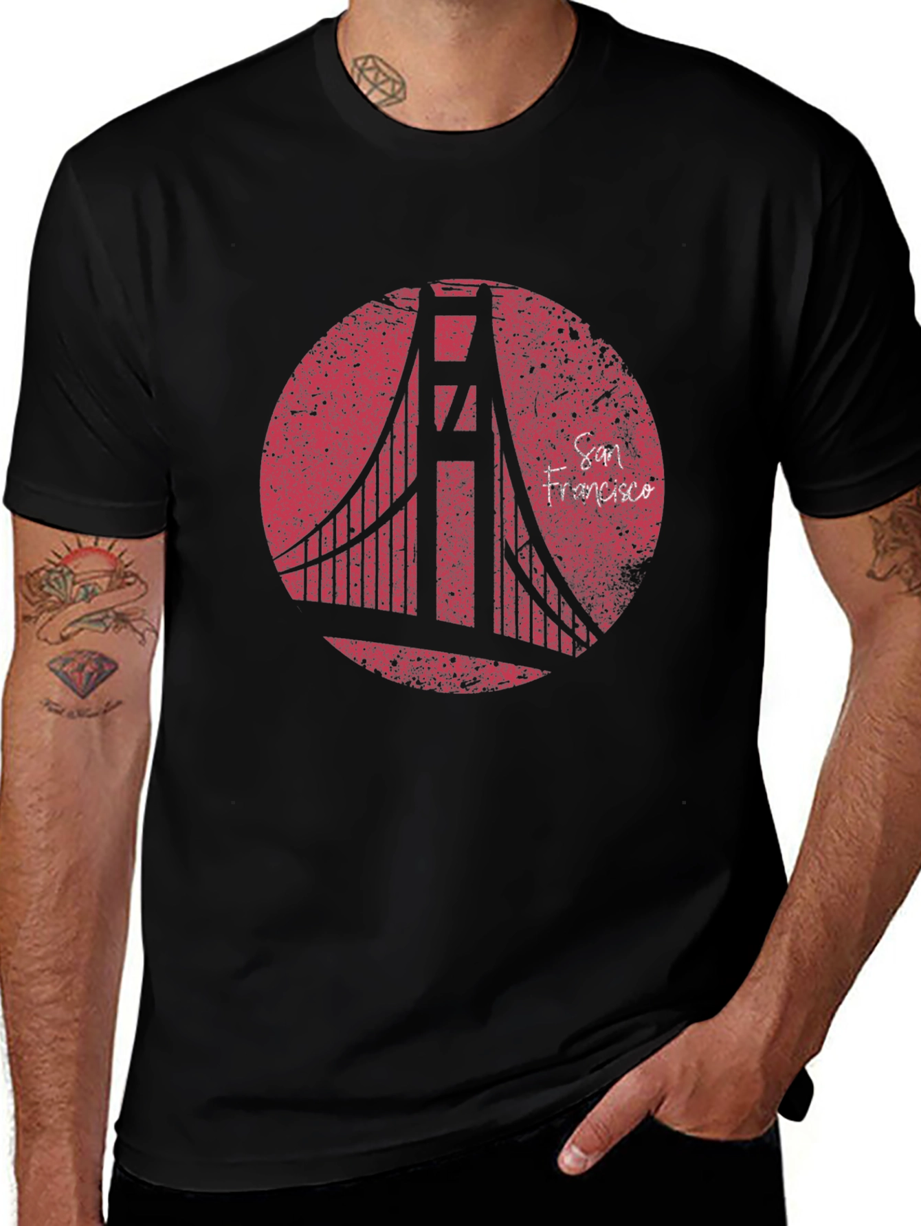 San Francisco Bridge Graphic T-Shirt - Black