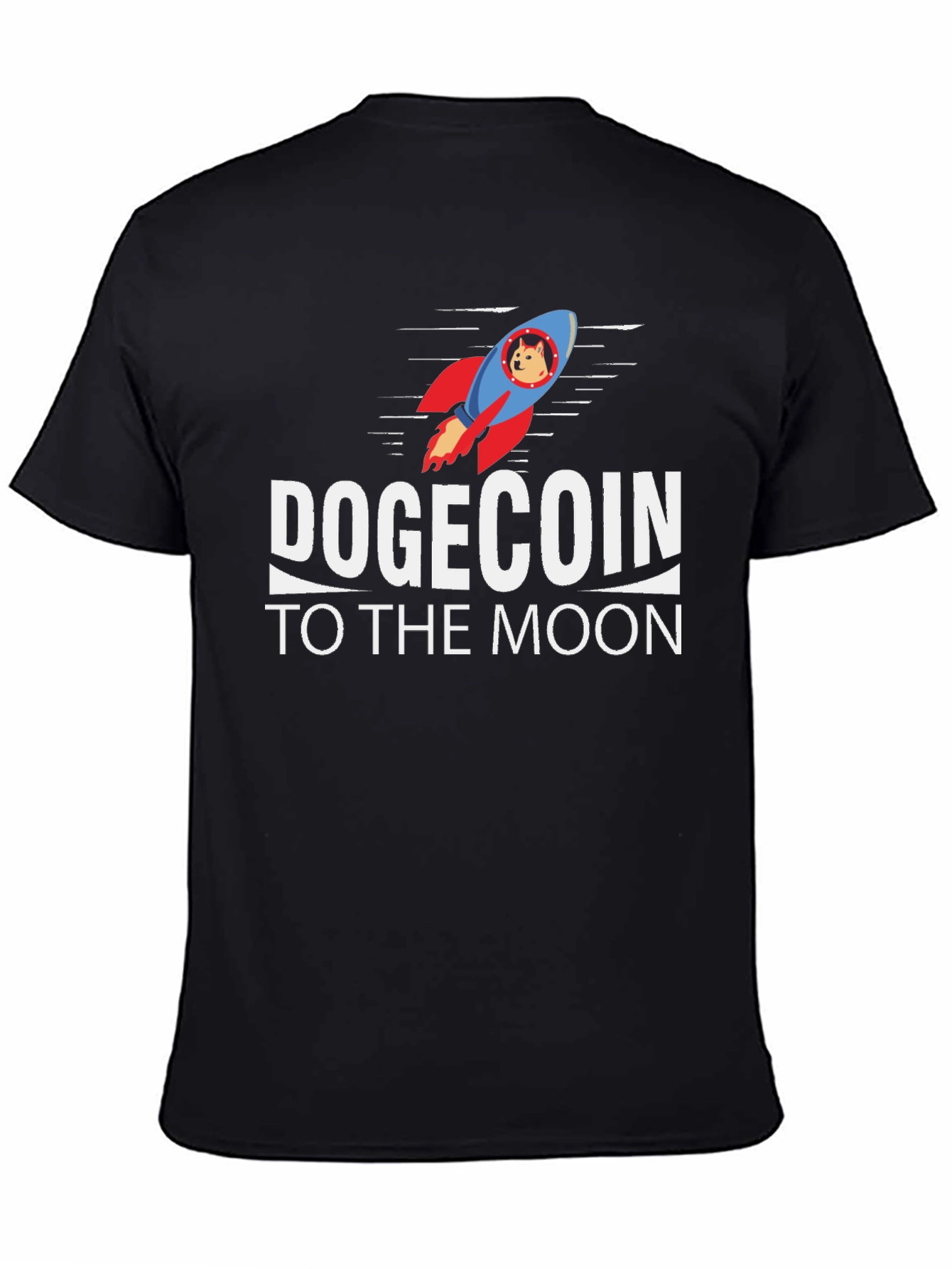 Dogecoin to the Moon Black T-Shirt