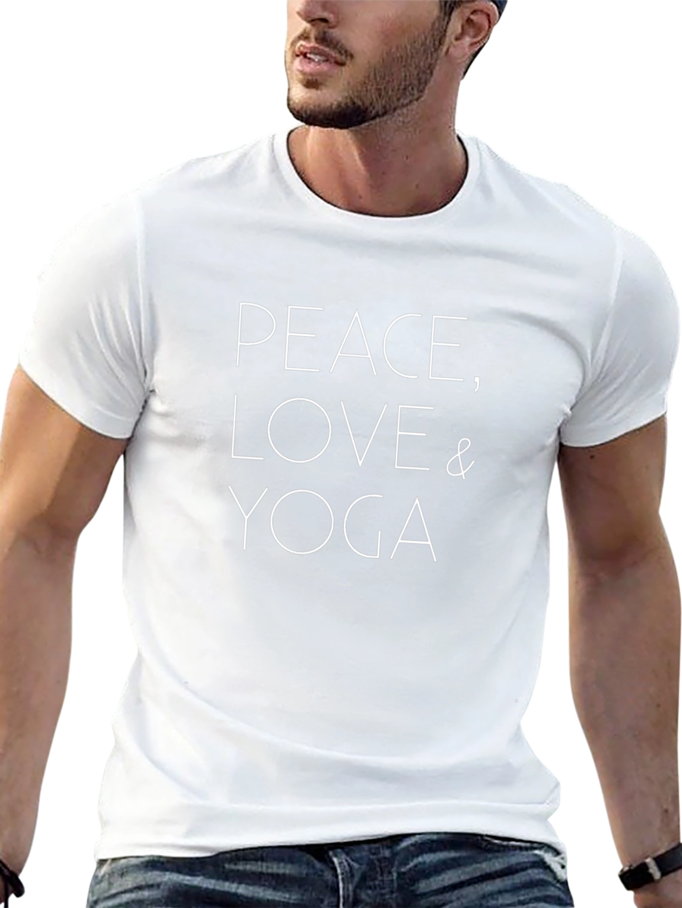 Peace Love Yoga T-Shirt - Black Graphic Tee