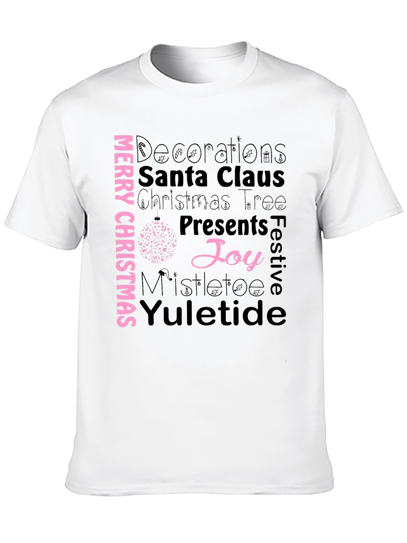 Merry Christmas T-Shirt - Holiday Word Art