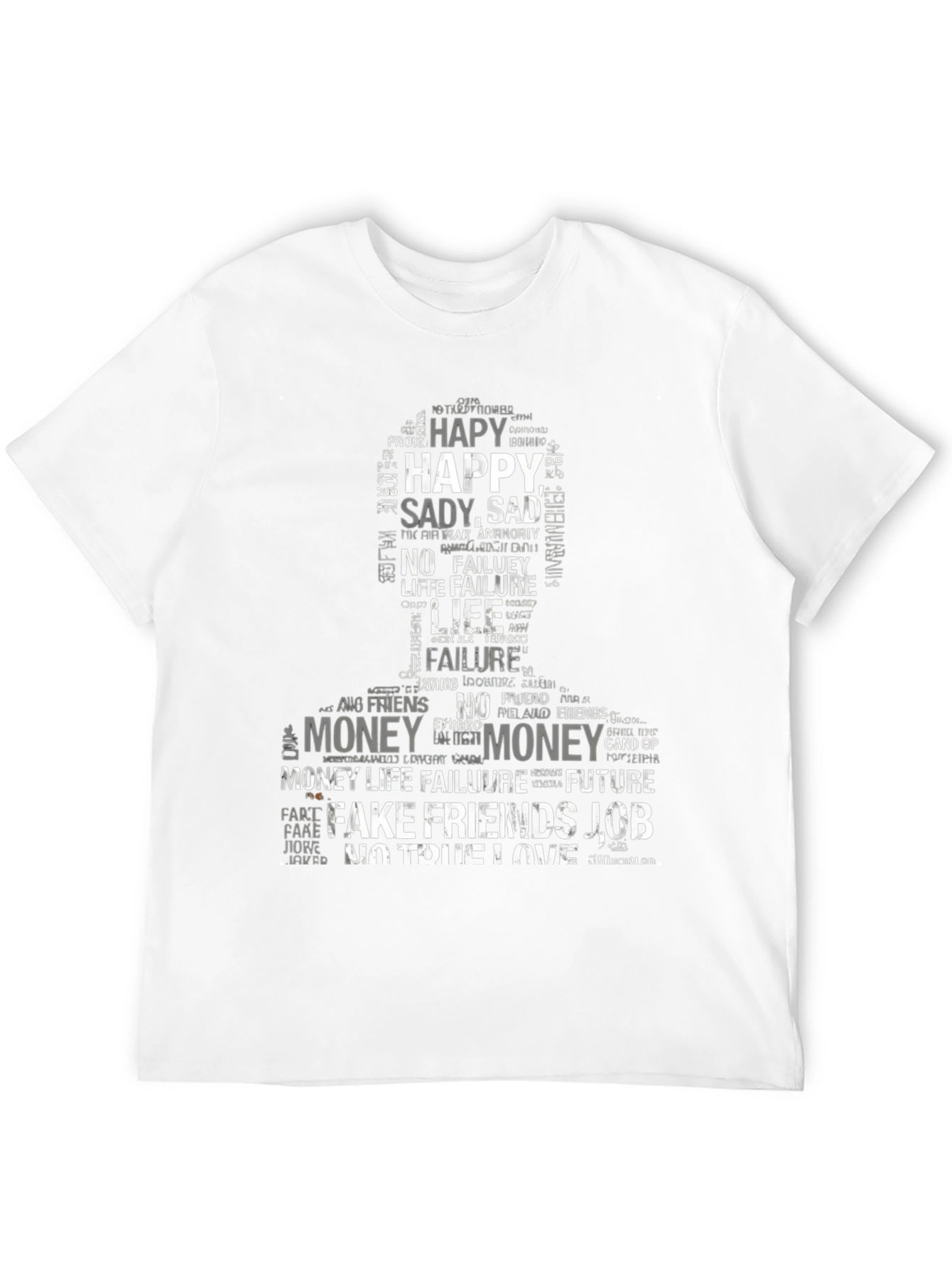 Word Art Graphic Print T-Shirt - Black