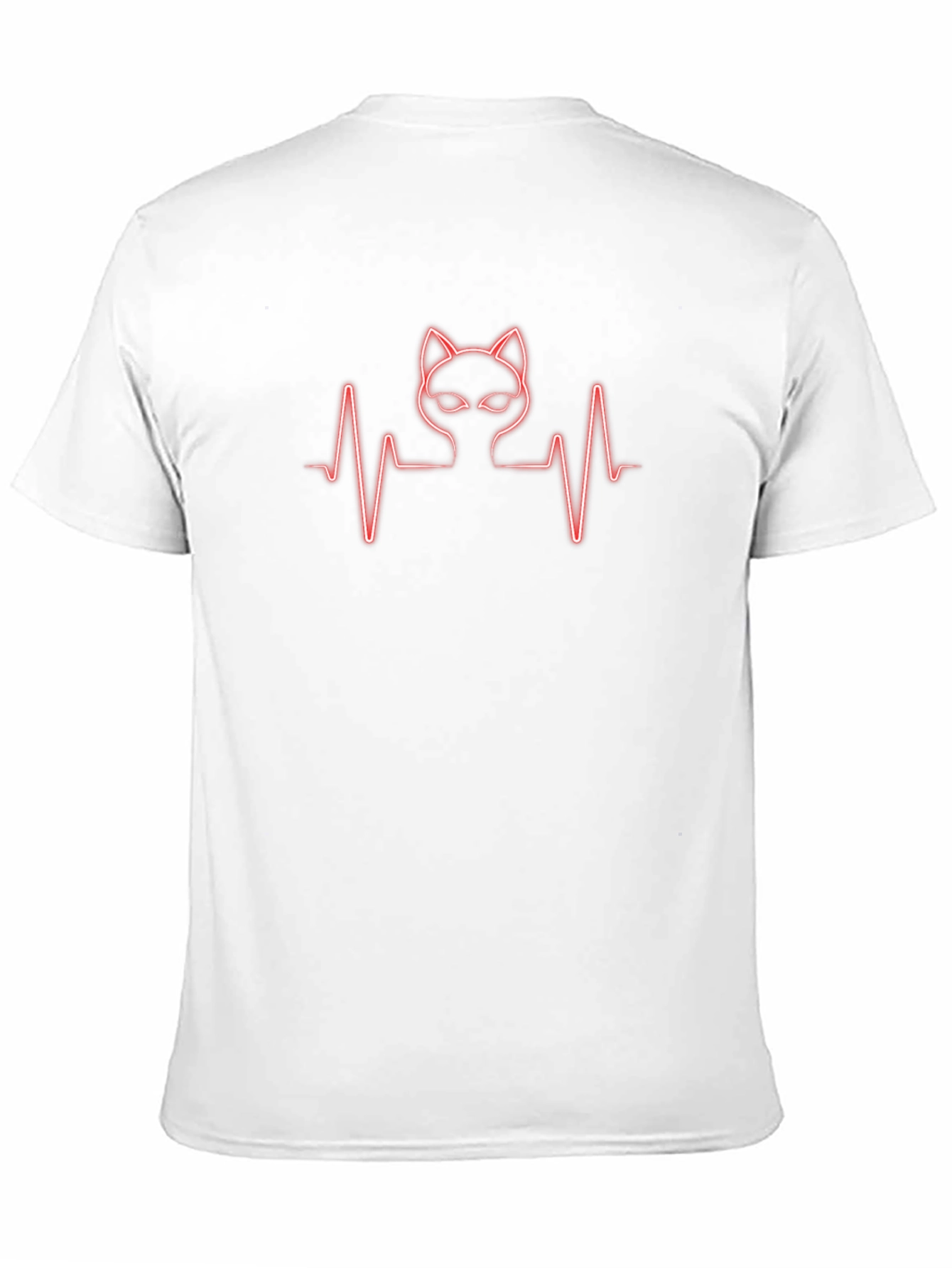 Cat Heartbeat Graphic Tee - Trendy Black T-Shirt