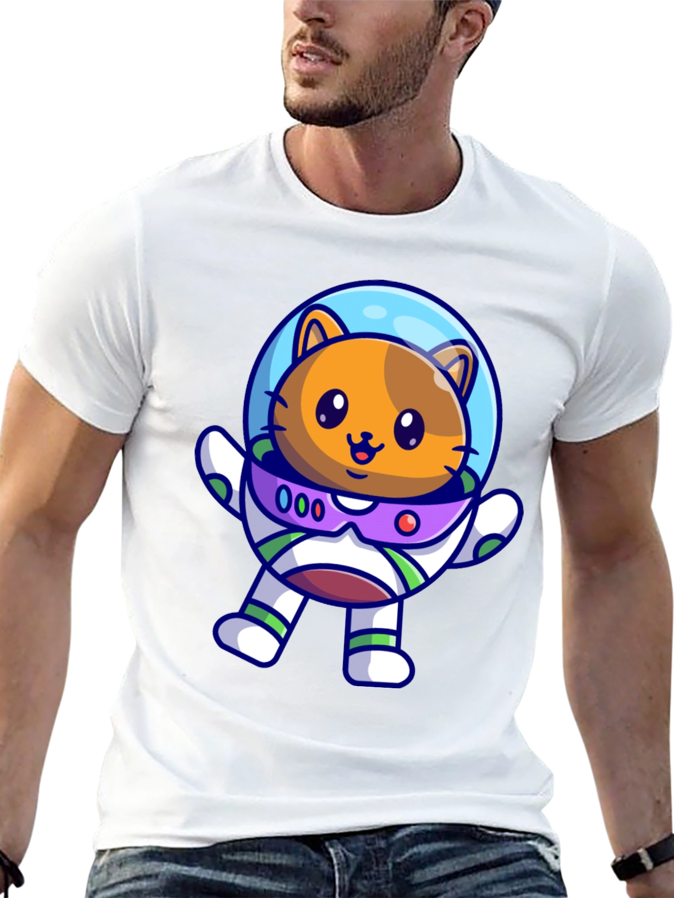 Astronaut Cat T-Shirt - Space Adventure Tee