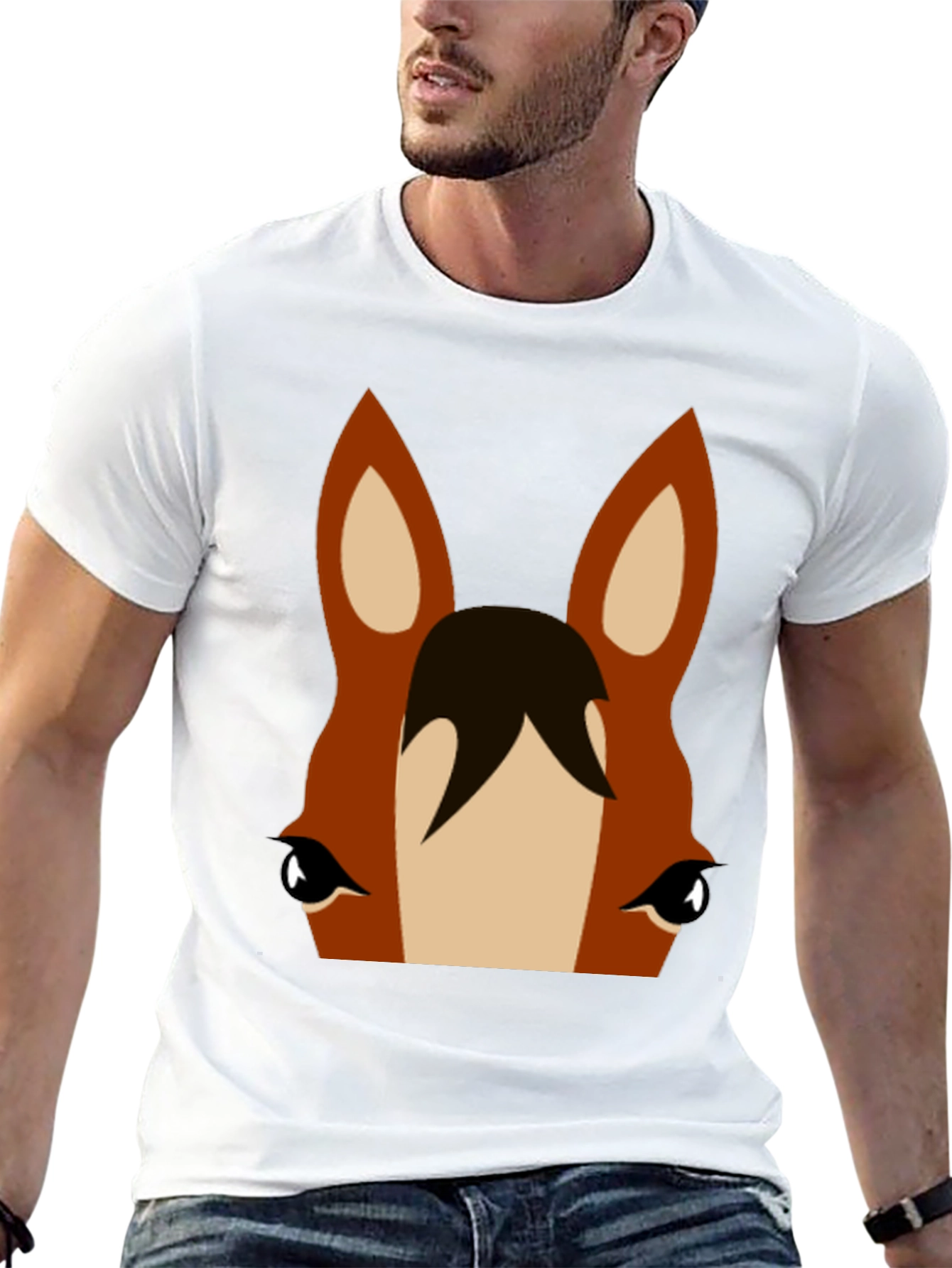 Horse Face Graphic Tee - Unisex Black T-Shirt