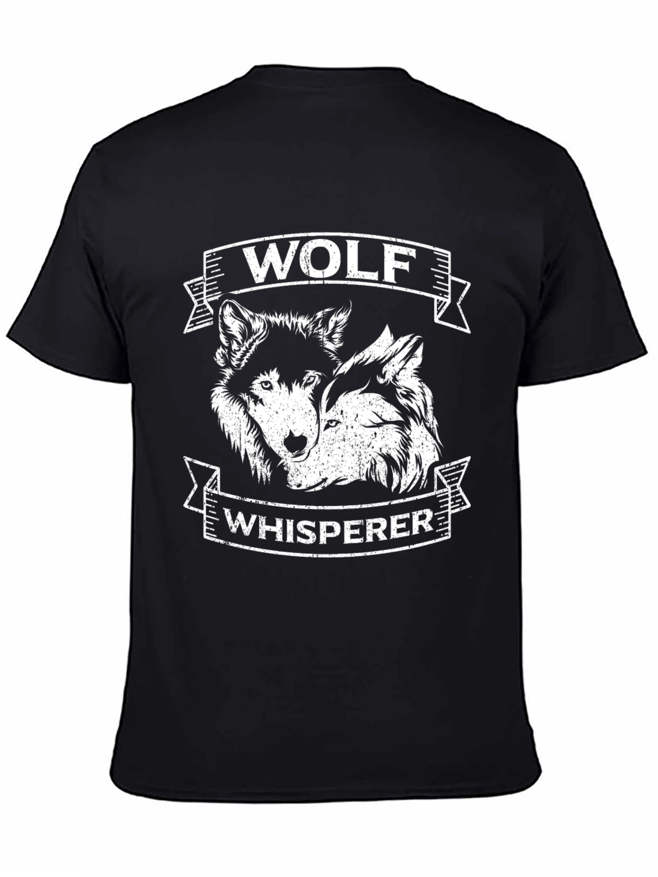 Wolf Whisperer Graphic Tee - Black Cotton T-Shirt