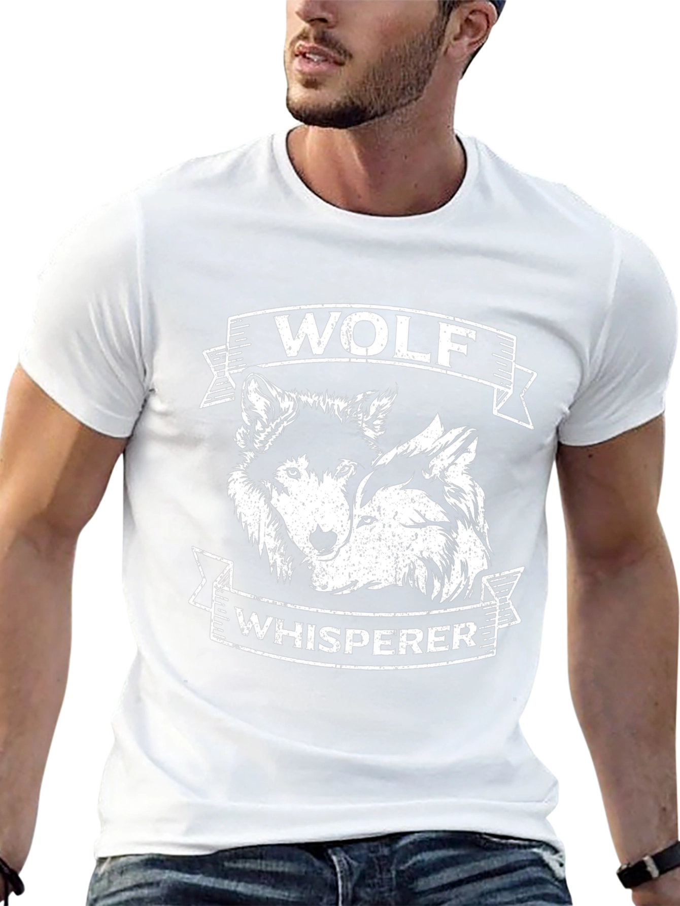 Wolf Whisperer Graphic Tee - Black Cotton T-Shirt