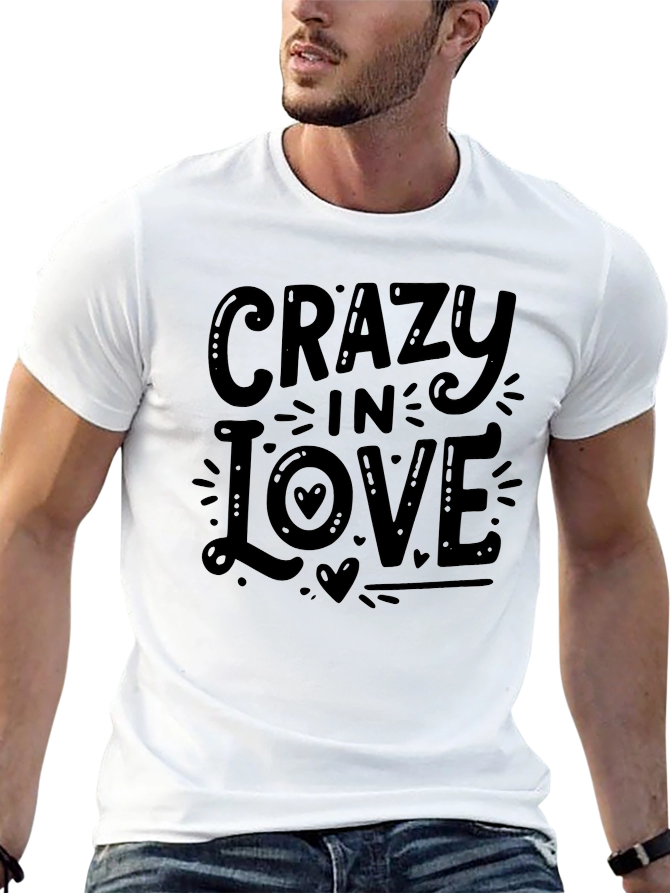 Crazy In Love Graphic Tee - Black Cotton T-Shirt