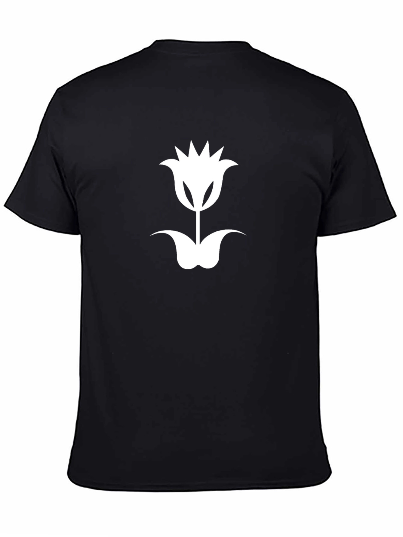 Tulip Graphic Tee - Modern Black Cotton T-Shirt