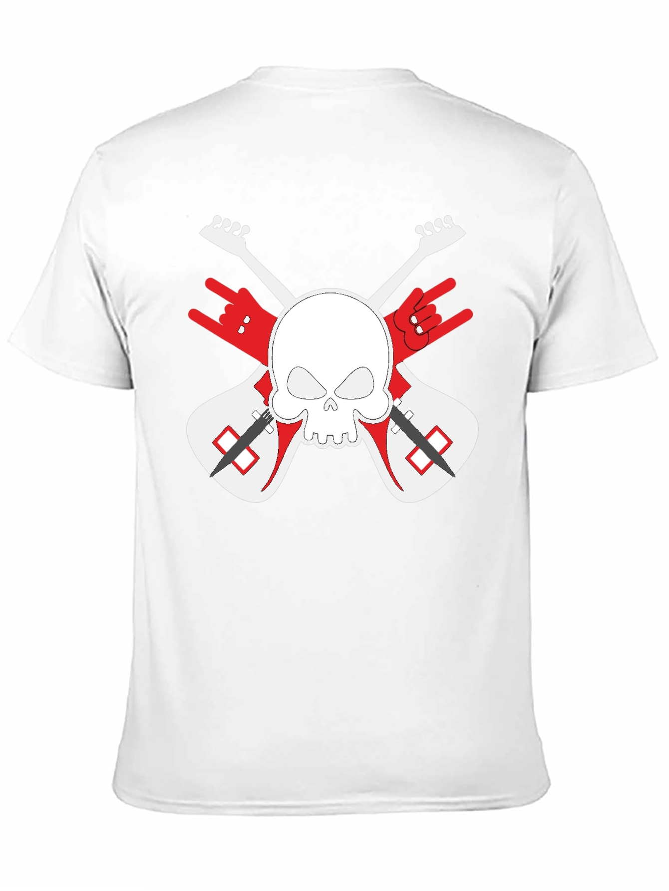 Rock On! Skull & Guitars Black Graphic T-Shirt