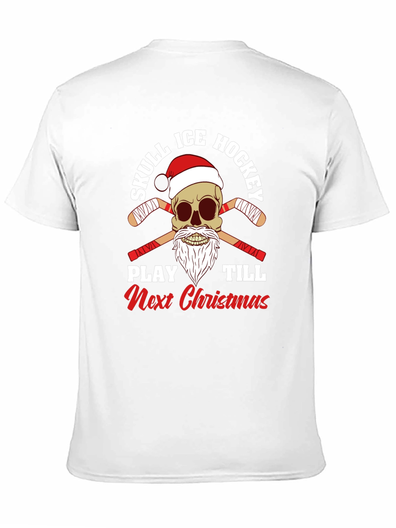 Skull Ice Hockey Christmas T-Shirt