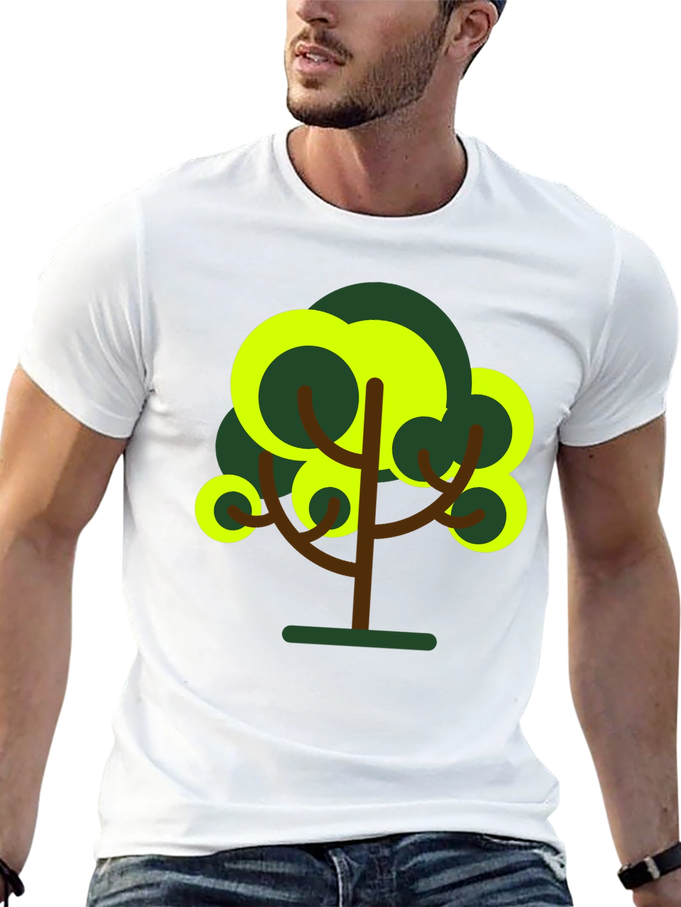 Abstract Tree Graphic Tee - Black