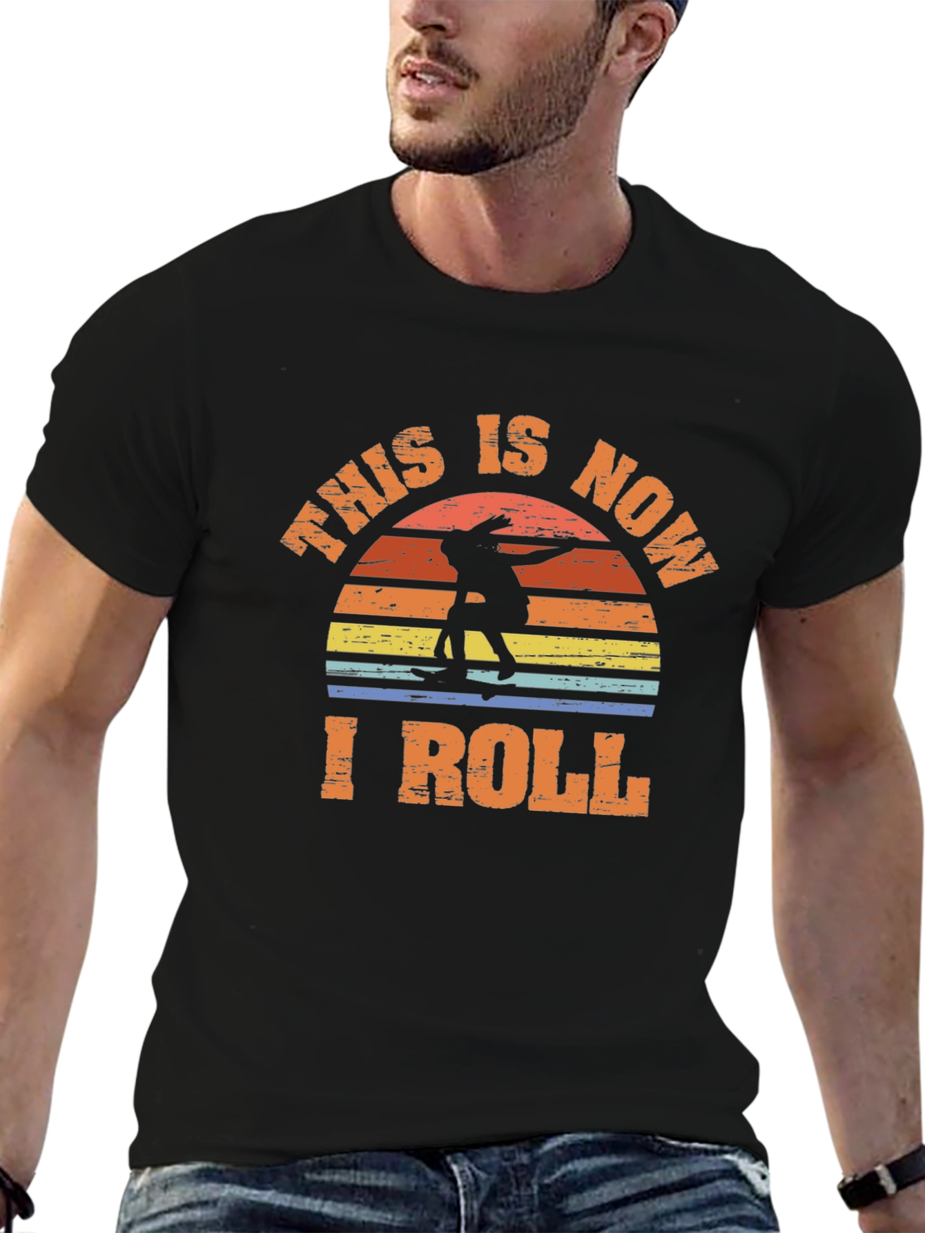 This is Now I Roll Skateboarder Graphic Tee