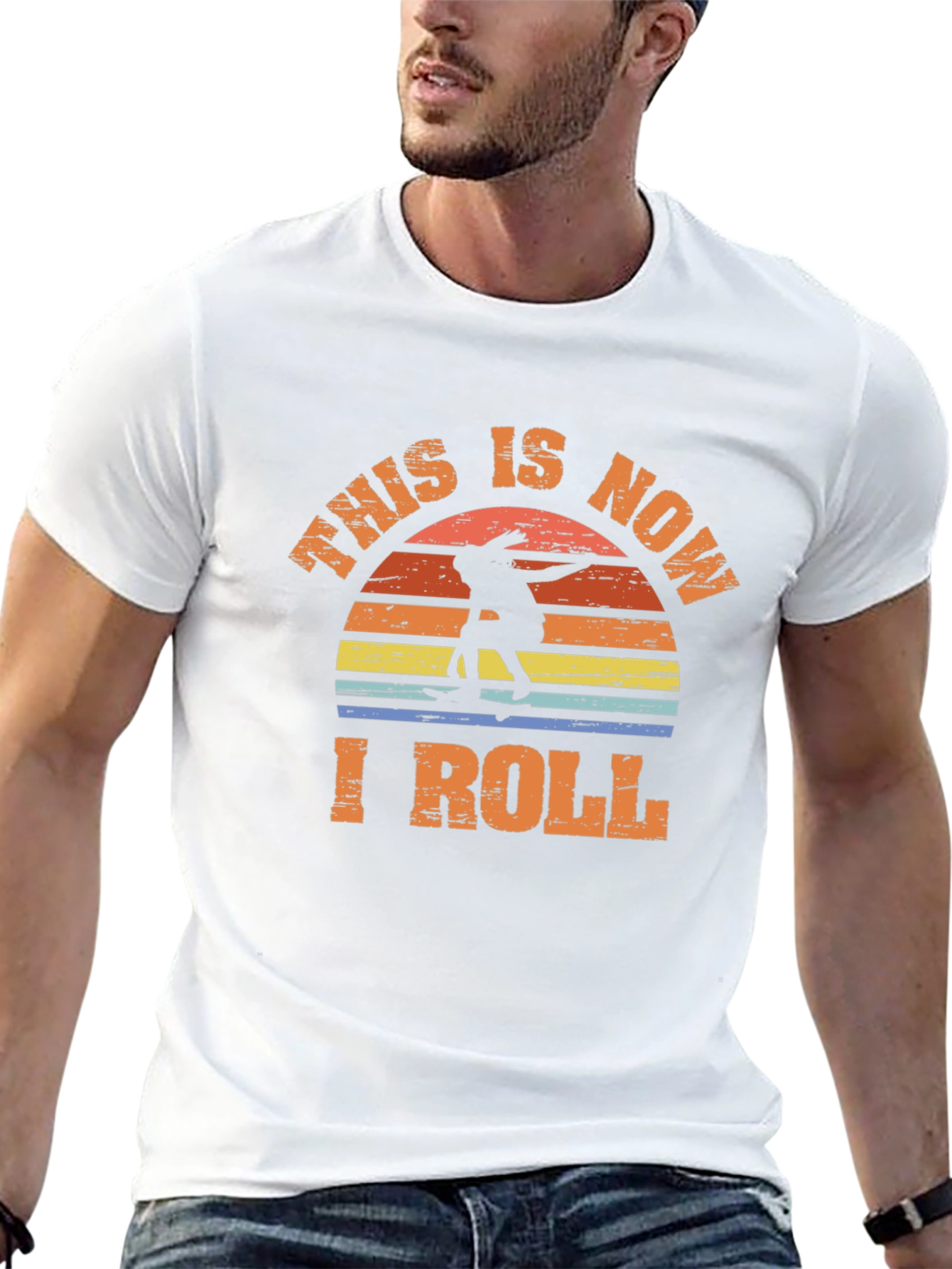 This is Now I Roll Skateboarder Graphic Tee