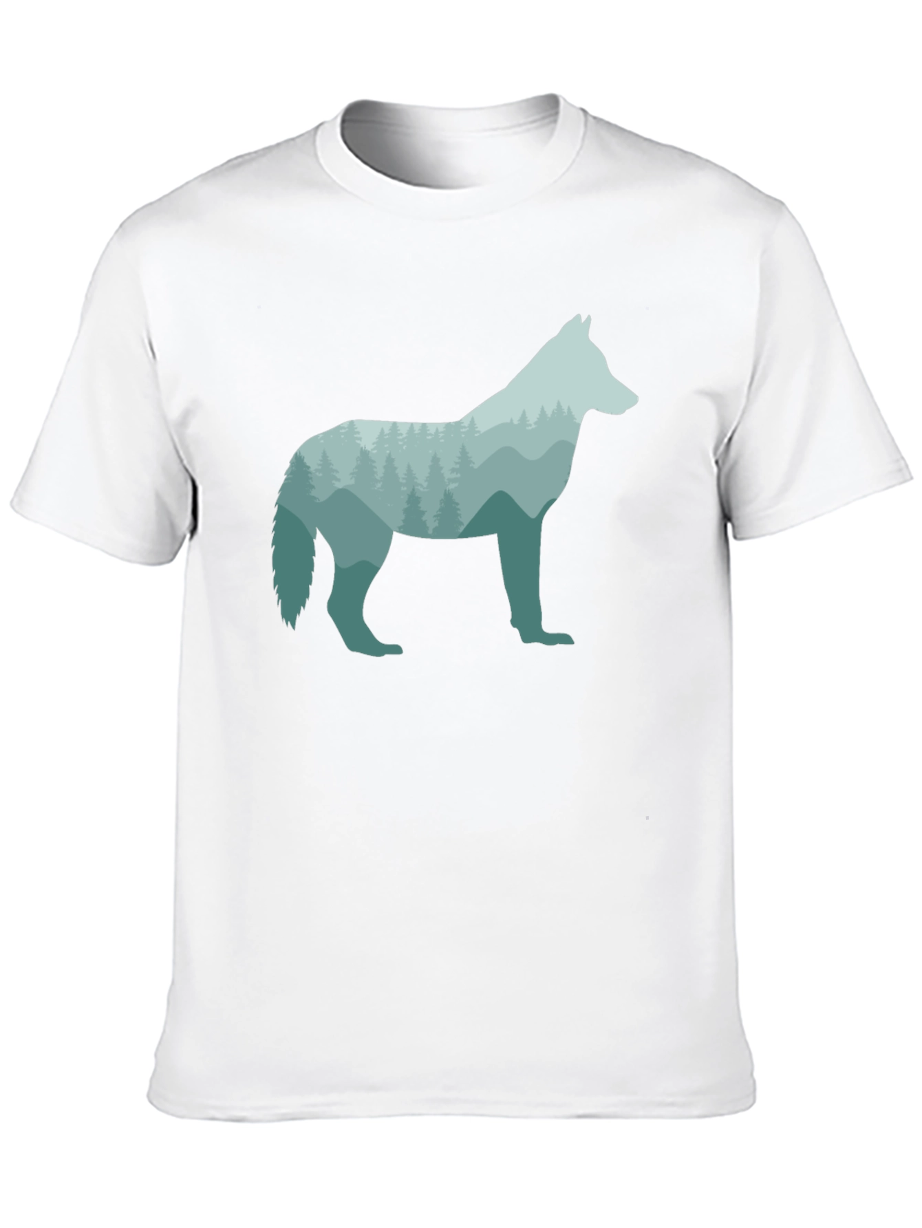 Wolf Silhouette Graphic Black T-Shirt