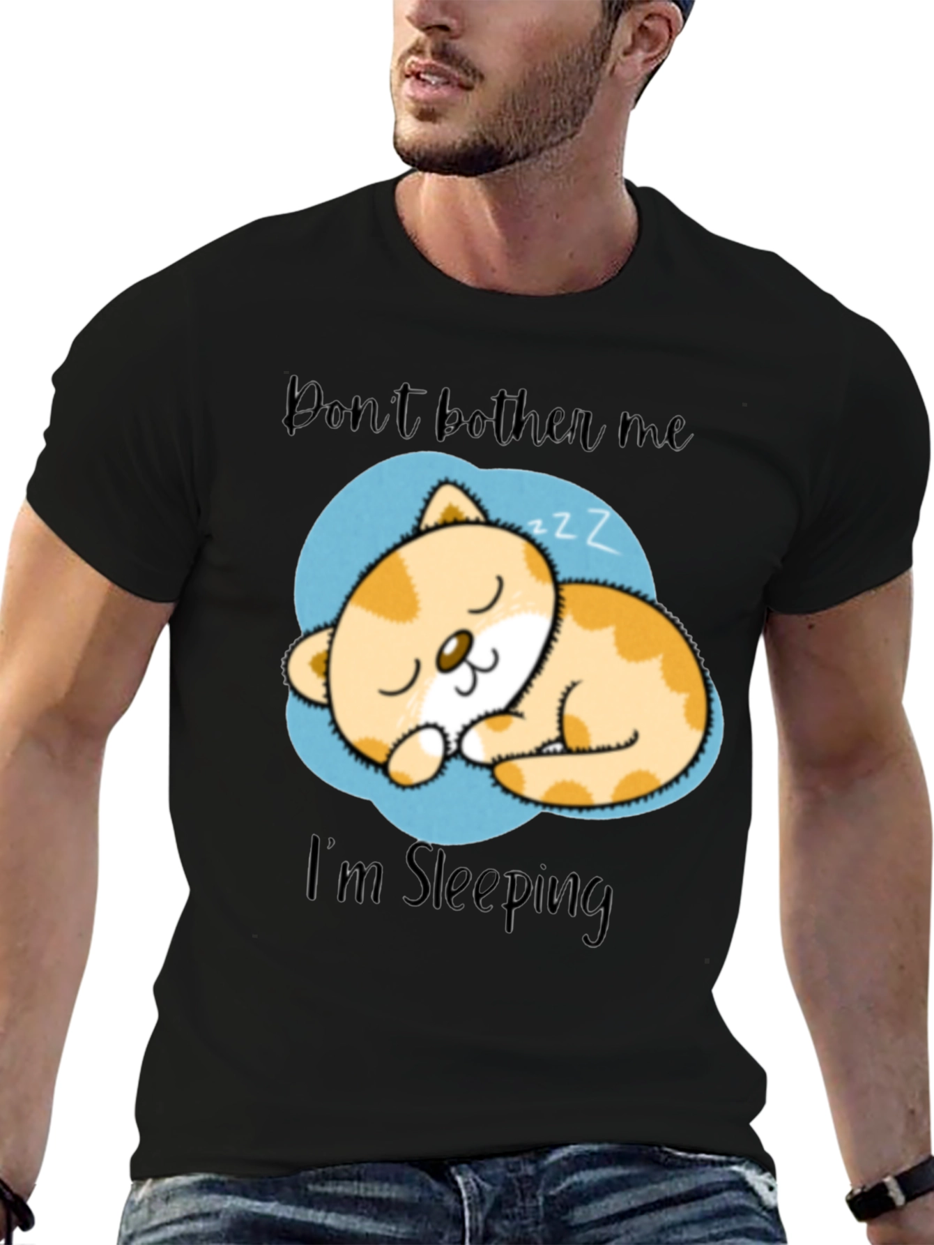 Dont Bother Me Im Sleeping Cat Graphic T-Shirt