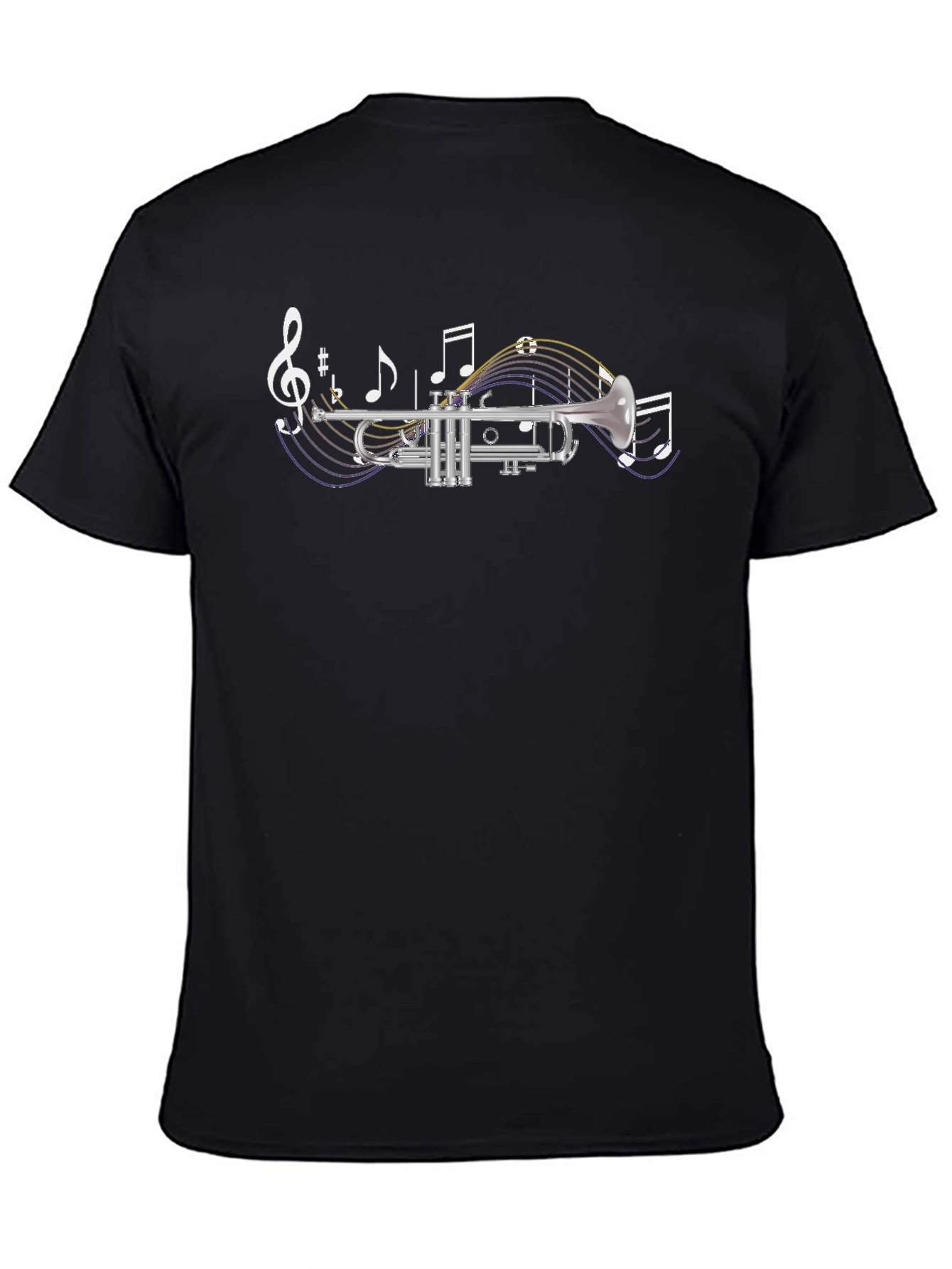 Trumpet & Music Notes Graphic T-Shirt