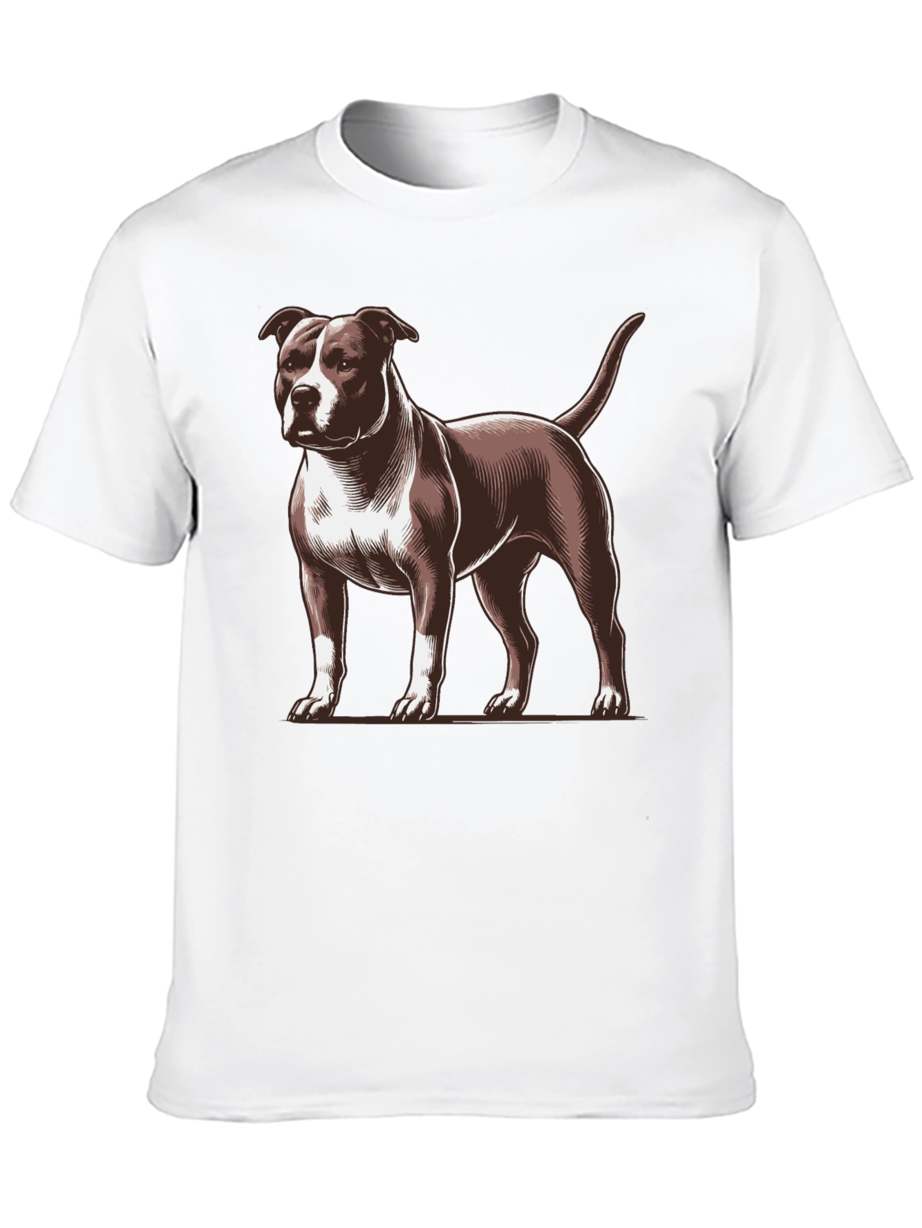 Pitbull Dog Graphic Print Mens Black T-Shirt