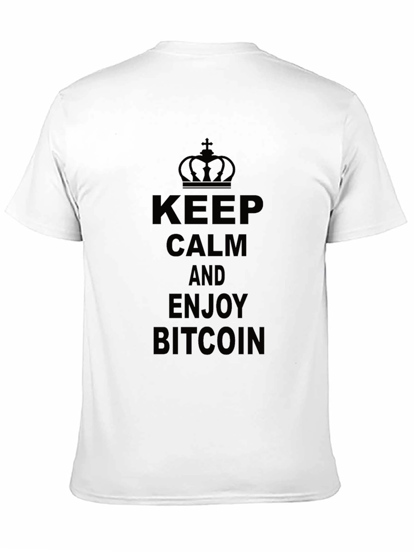 Keep Calm and Enjoy Bitcoin Black Graphic T-Shirt