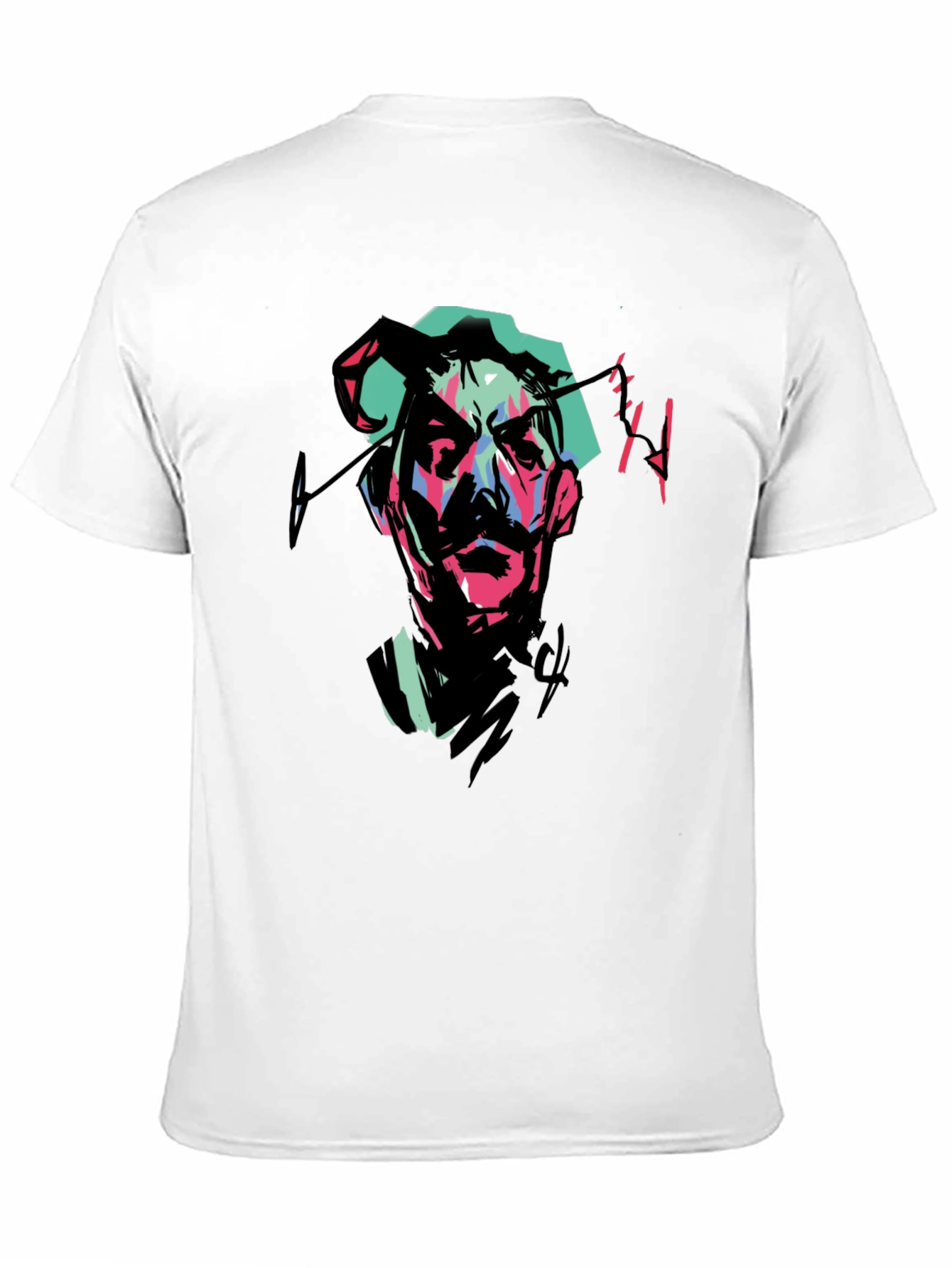 Abstract Portrait Graphic Tee - Black
