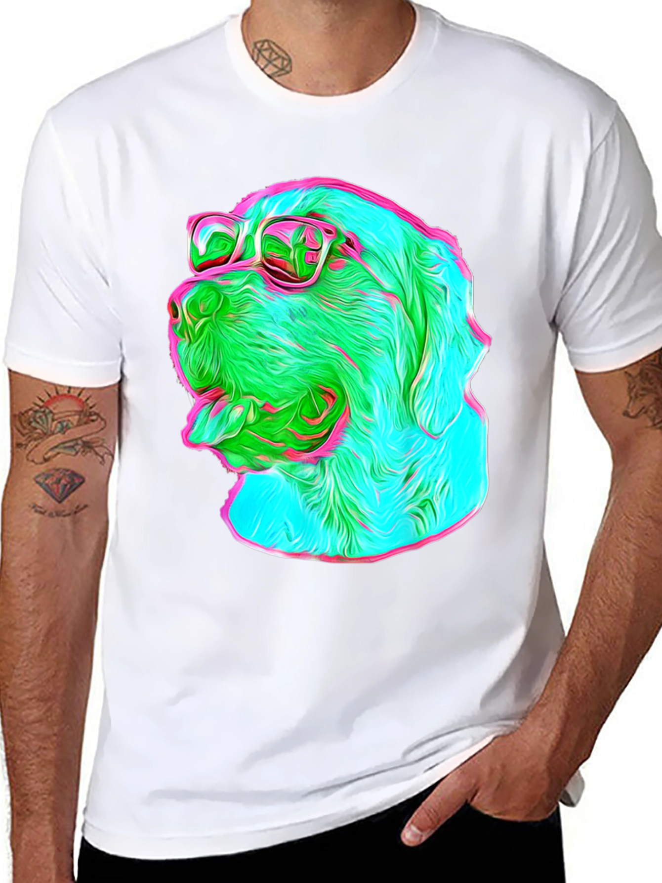 Cool Dog Tee - Sunglasses Graphic Print