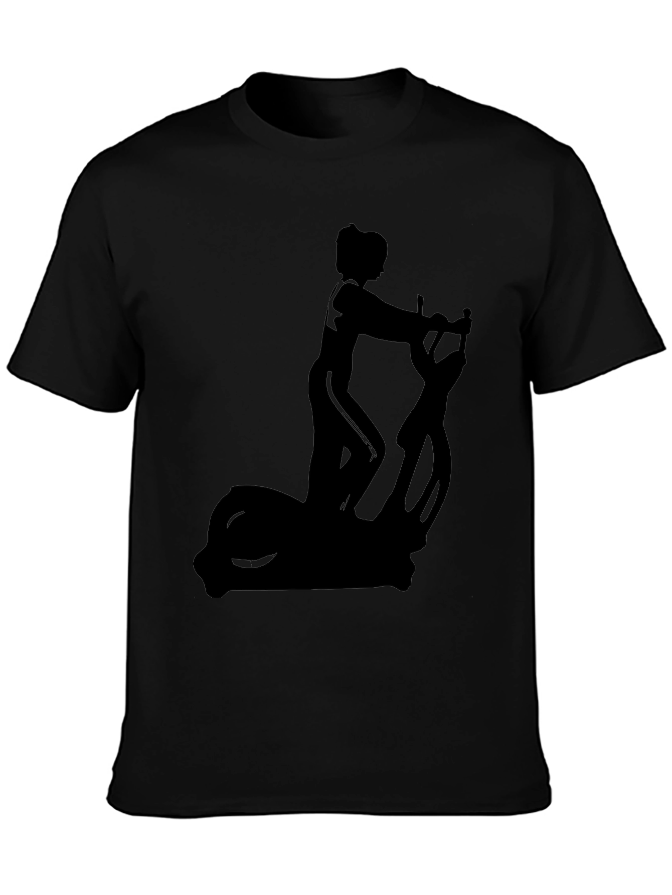 Black T-Shirt with Elliptical Trainer Graphic