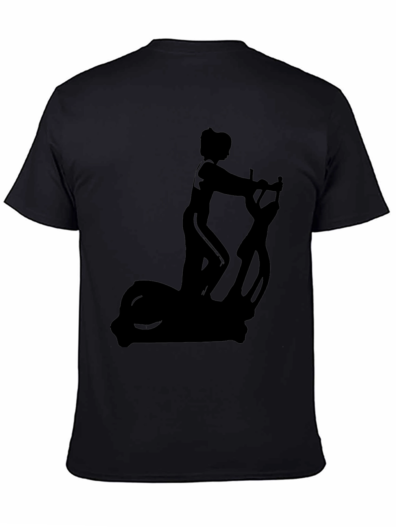 Black T-Shirt with Elliptical Trainer Graphic