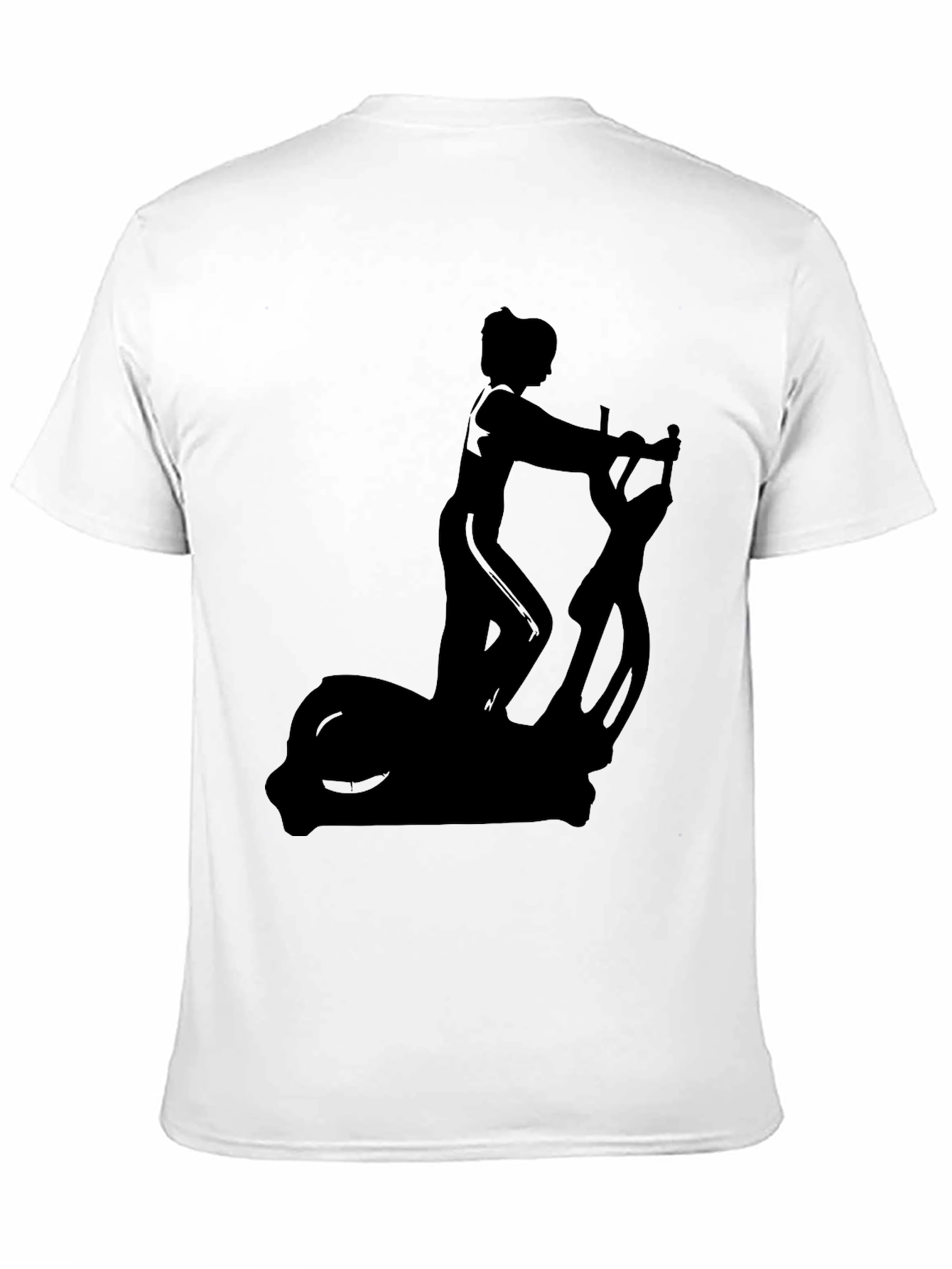 Black T-Shirt with Elliptical Trainer Graphic