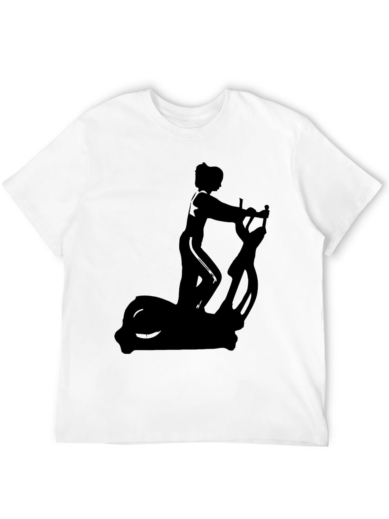 Black T-Shirt with Elliptical Trainer Graphic