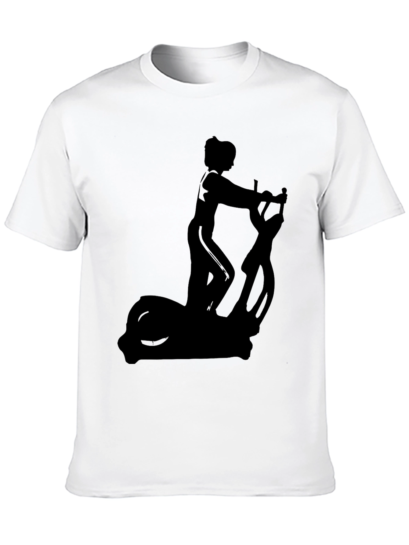 Black T-Shirt with Elliptical Trainer Graphic