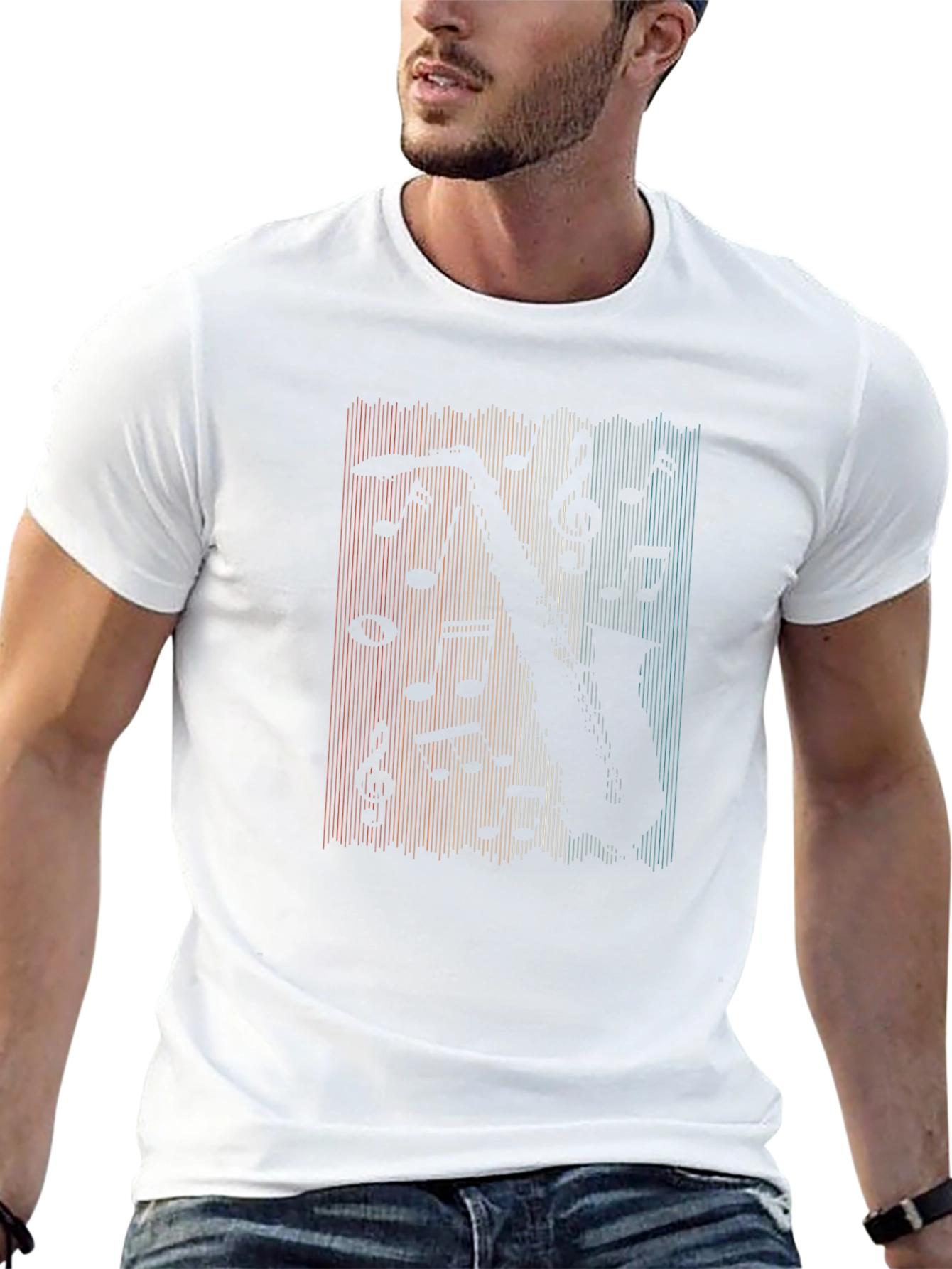 Saxophone Music Retro T-Shirt - Black