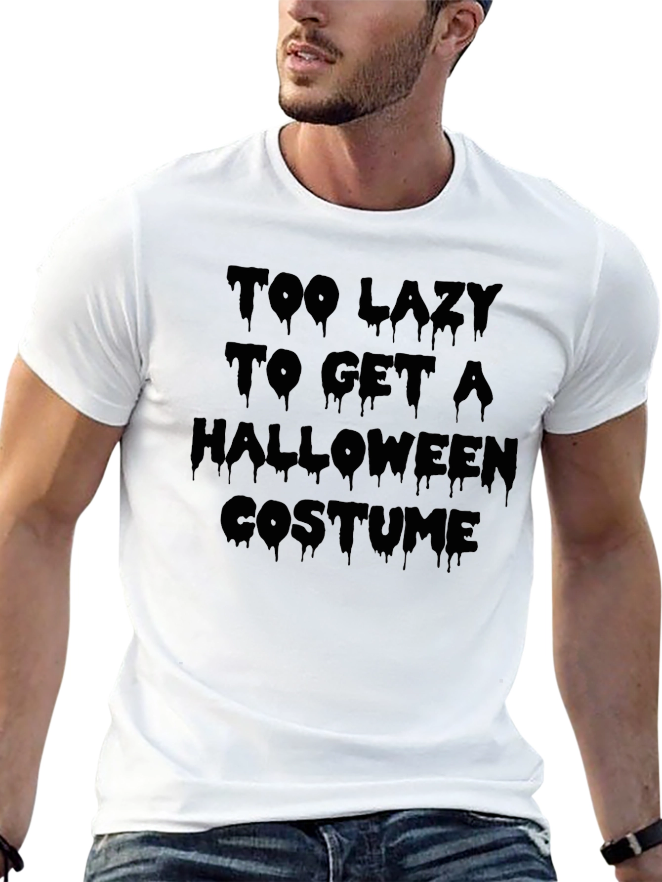 Lazy Halloween Costume T-Shirt - Mens Black Tee