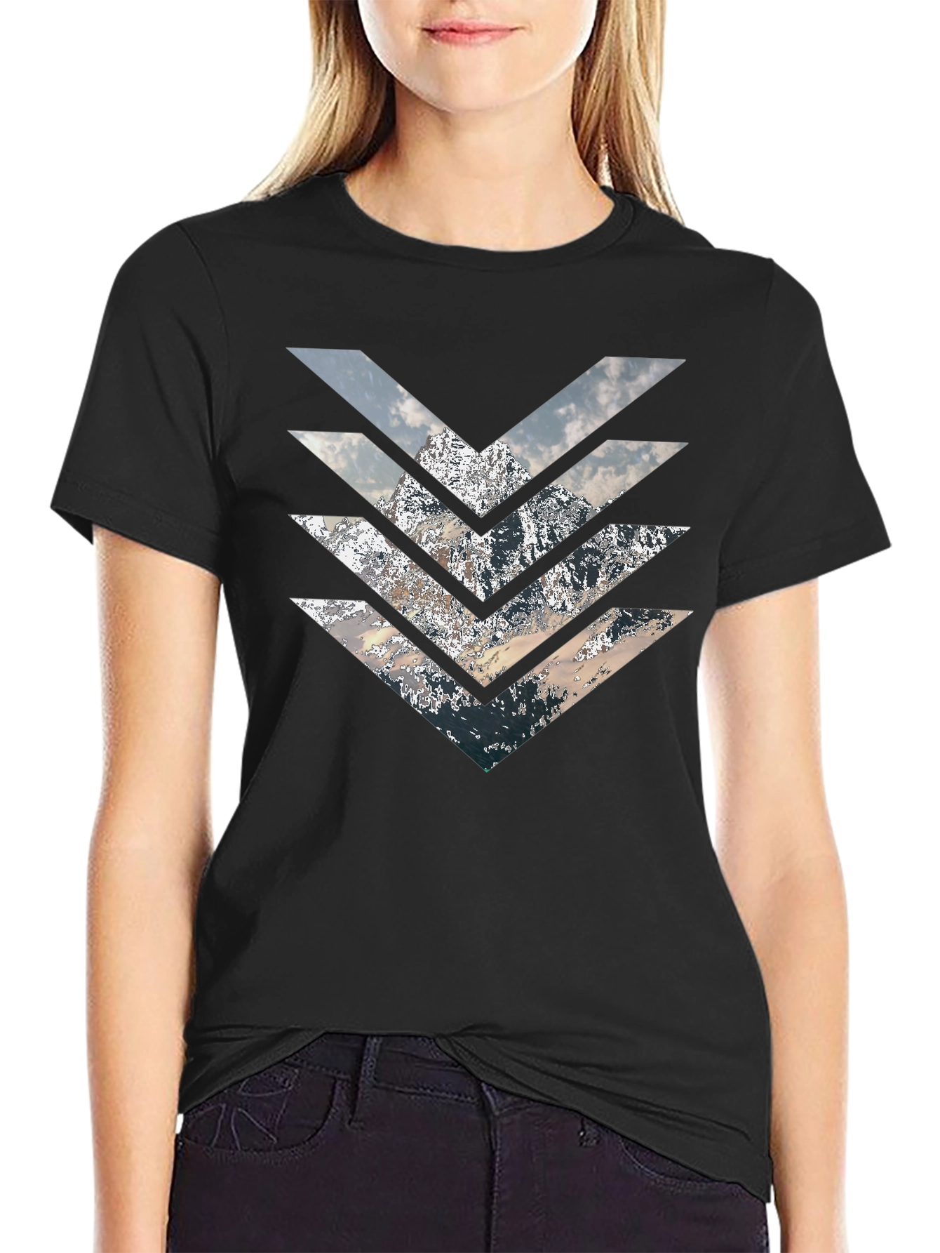 Mountain Arrow T-Shirt - Stylish Geometric Design