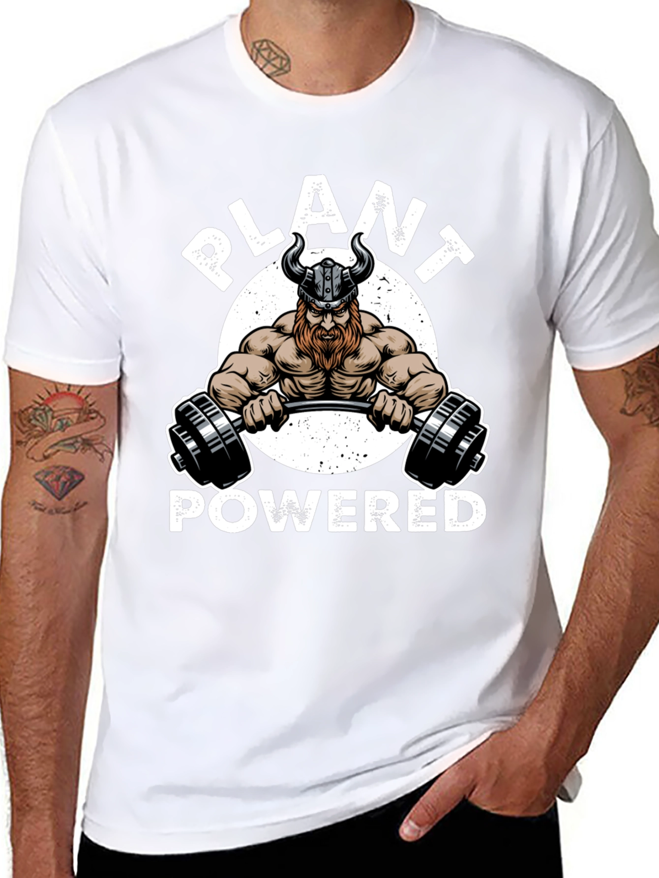 Plant Powered Viking Gym Black T-Shirt