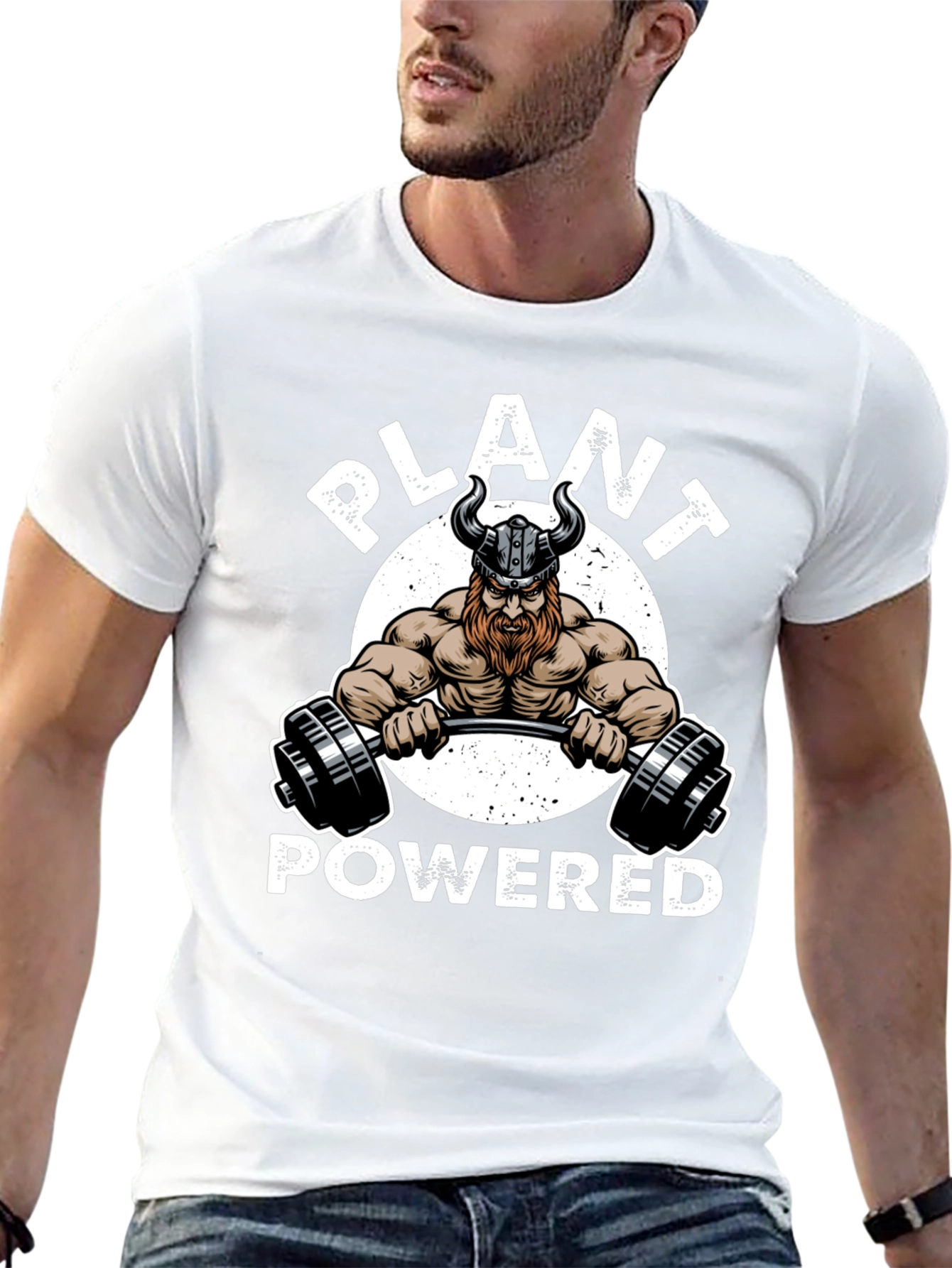 Plant Powered Viking Gym Black T-Shirt
