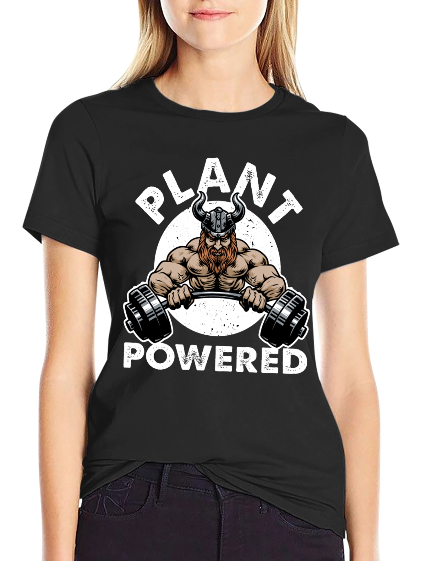 Plant Powered Viking Gym Black T-Shirt