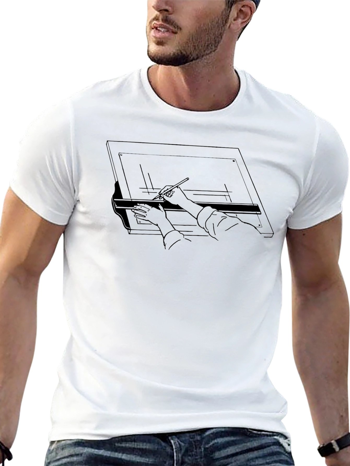 Architect Drafting Table Graphic T-Shirt