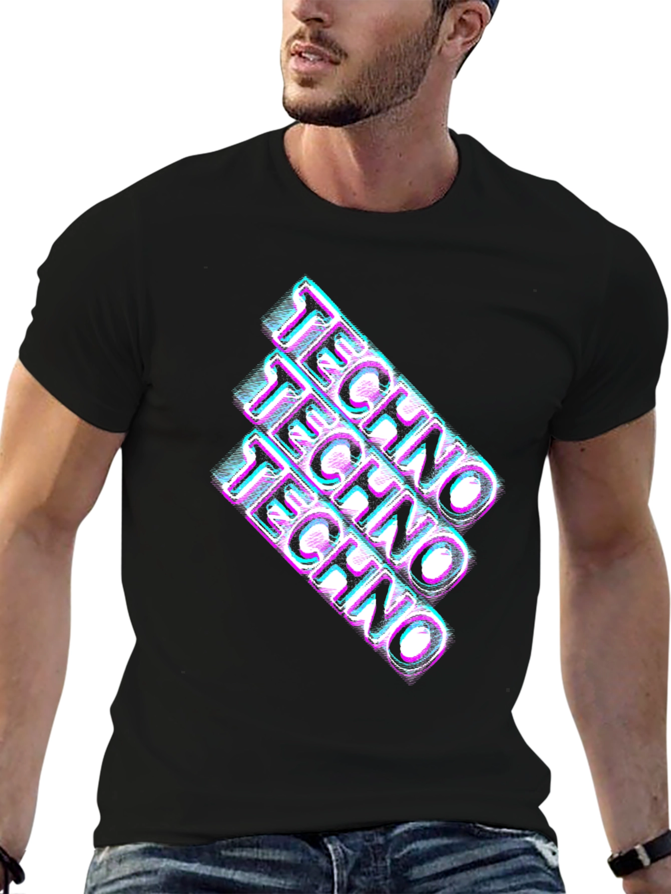Retro Techno Glitch T-Shirt - Rave Party Tee