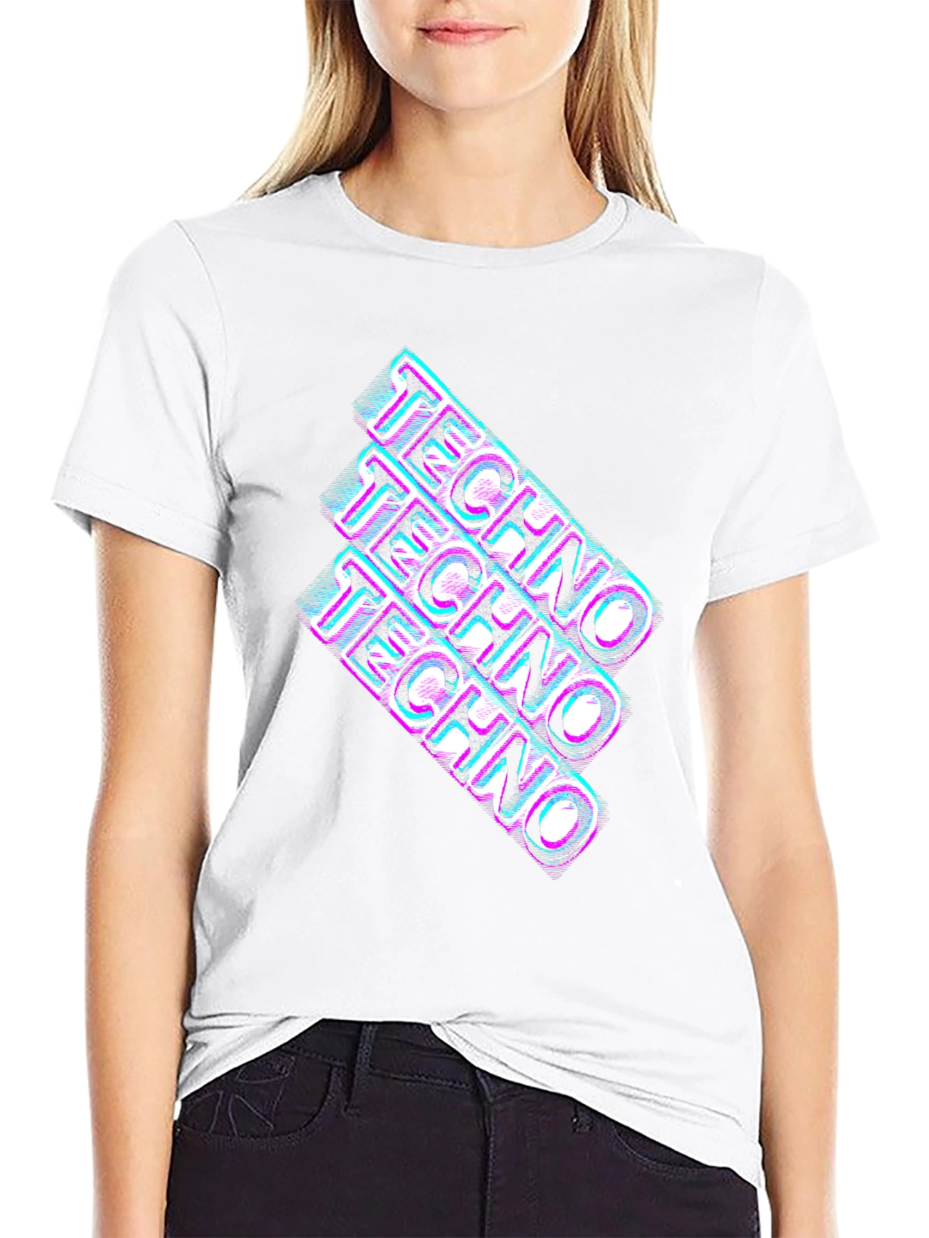 Retro Techno Glitch T-Shirt - Rave Party Tee