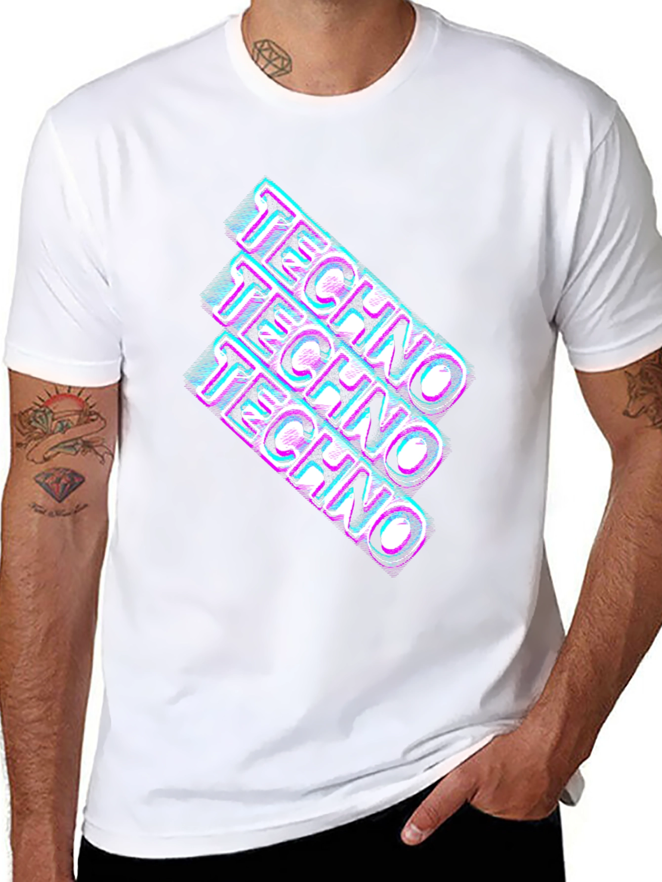Retro Techno Glitch T-Shirt - Rave Party Tee